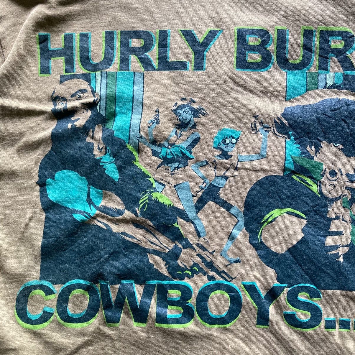Anime Vintage 00s Cowboy Bepop 'Hurly Burly' Distressed T shirt Size US M / EU 48-50 / 2 - 4 Thumbnail