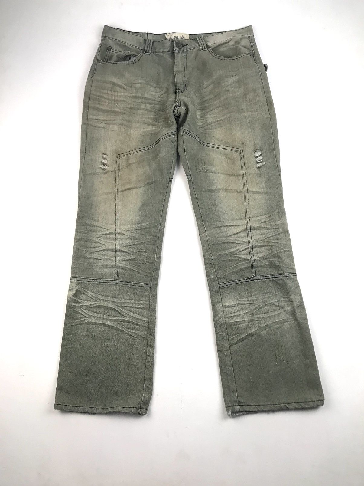 Vintage FUSAI denim embroidered 2000s jeans quality 36 dyed