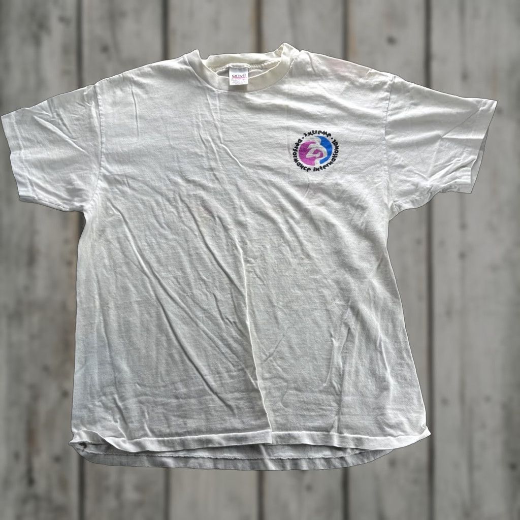 Anvil VINTAGE 2Xtreme Performance International Shirt Mens XL Ivory Graphic Print 90s Double Sided Crewneck Short Sleeve T-Shirt Anvil Cotton Size US XL / EU 56 / 4 - 1 Thumbnail