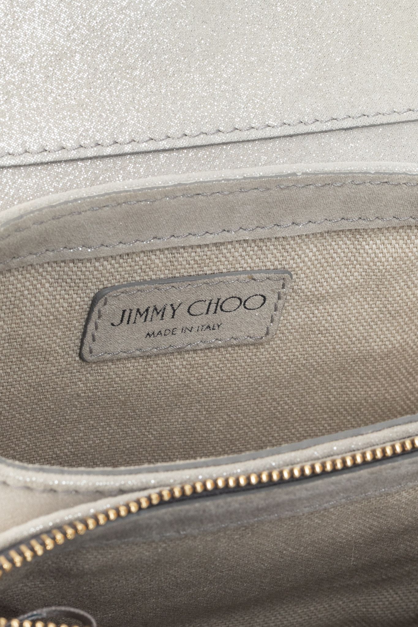 Jimmy Choo Jimmy Choo Shadow Silver Shimmer Leather Flap Crossbody Size ONE SIZE - 11 Thumbnail