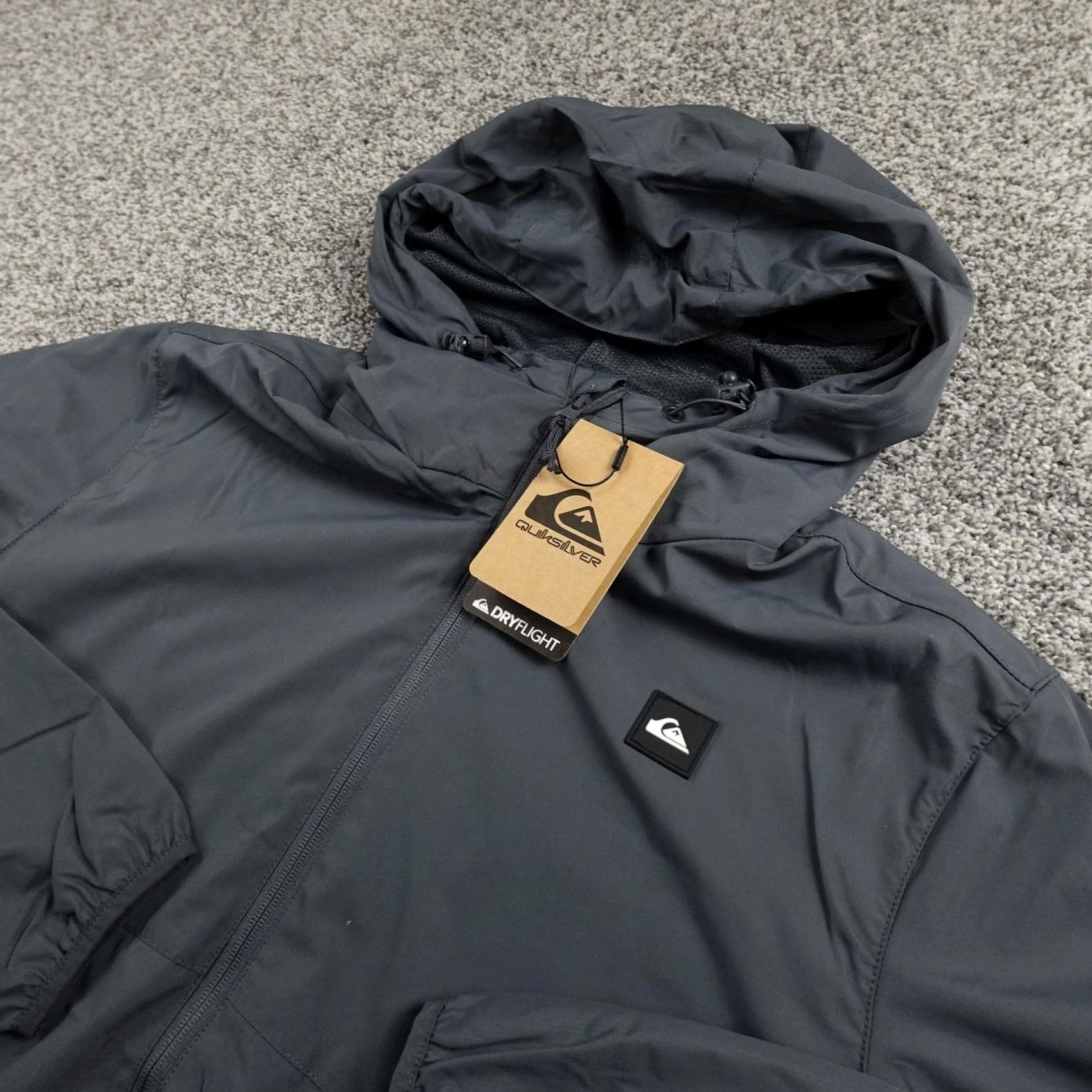 Quiksilver Quiksilver Jacket Mens M Gray DryFlight Windbreaker Full Zip Hooded Pockets Water Resistant Lightweight Casual Activewear Size US M / EU 48-50 / 2 - 2 Thumbnail