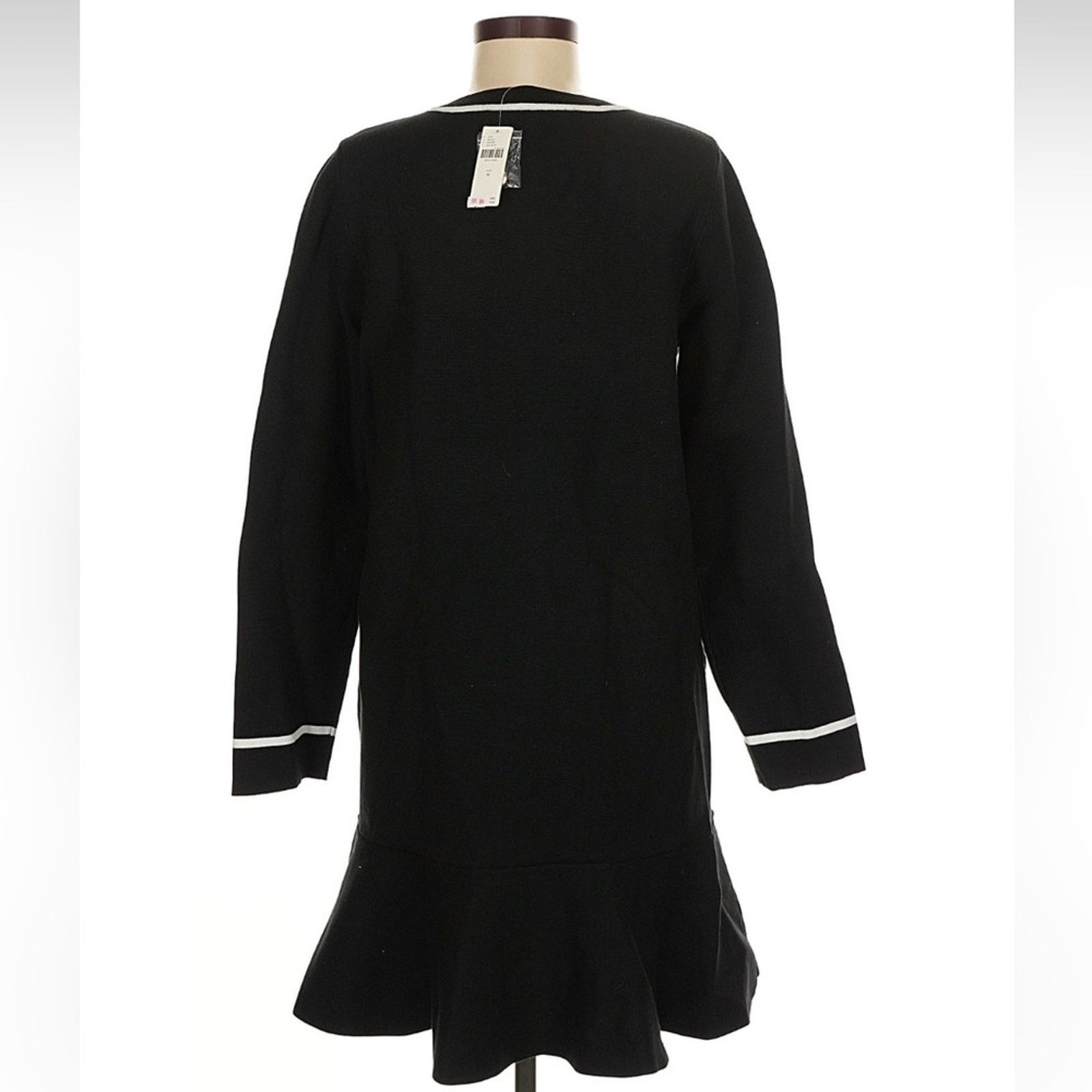 Anthropologie Anthropologie Endless Rose Black Dress with White Accents Size M / US 6-8 / IT 42-44 - 2 Thumbnail