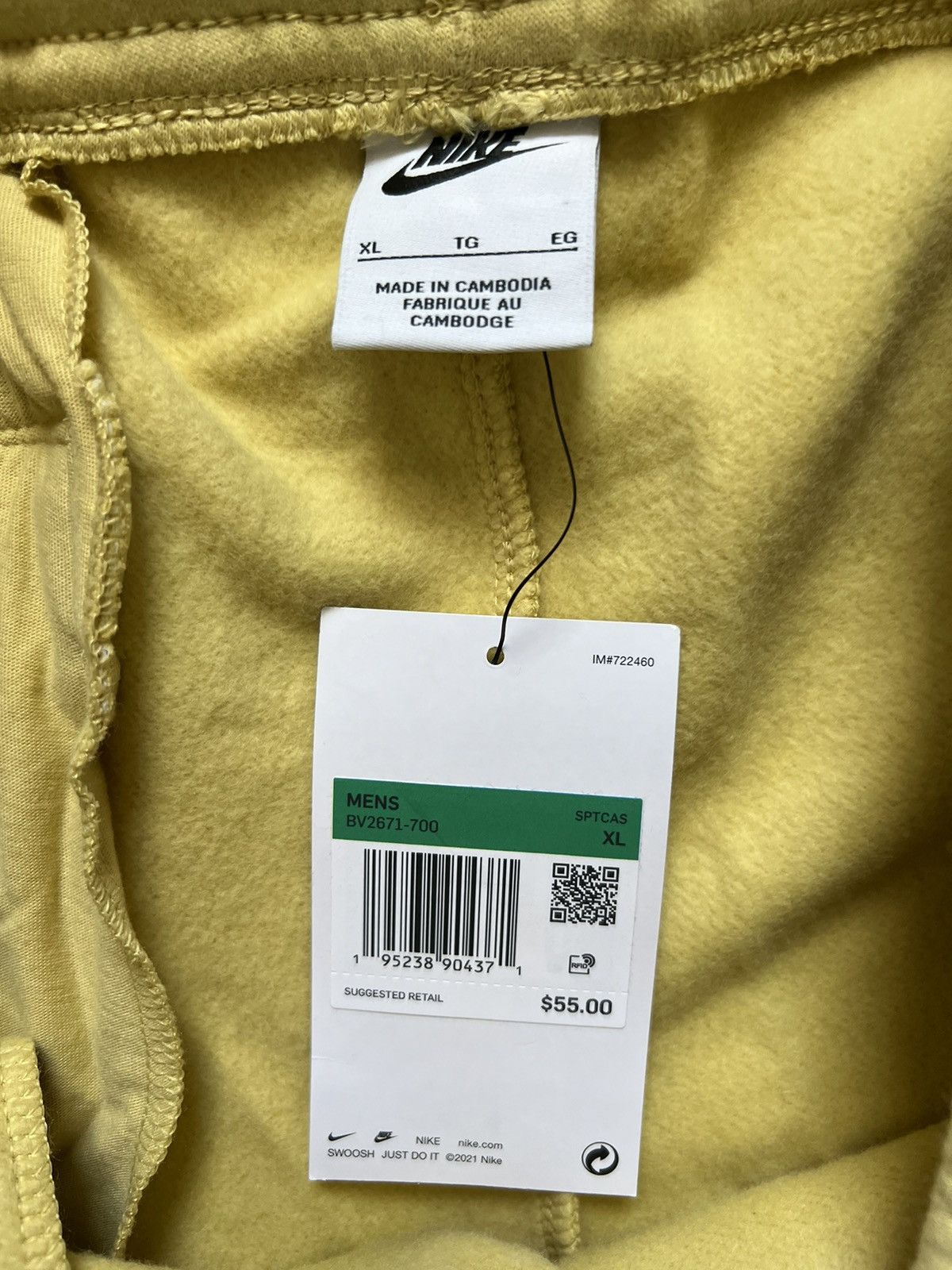 Nike Nike Sportswear Club Fleece Jogger Pants Yellow Size US 34 / EU 50 - 4 Thumbnail
