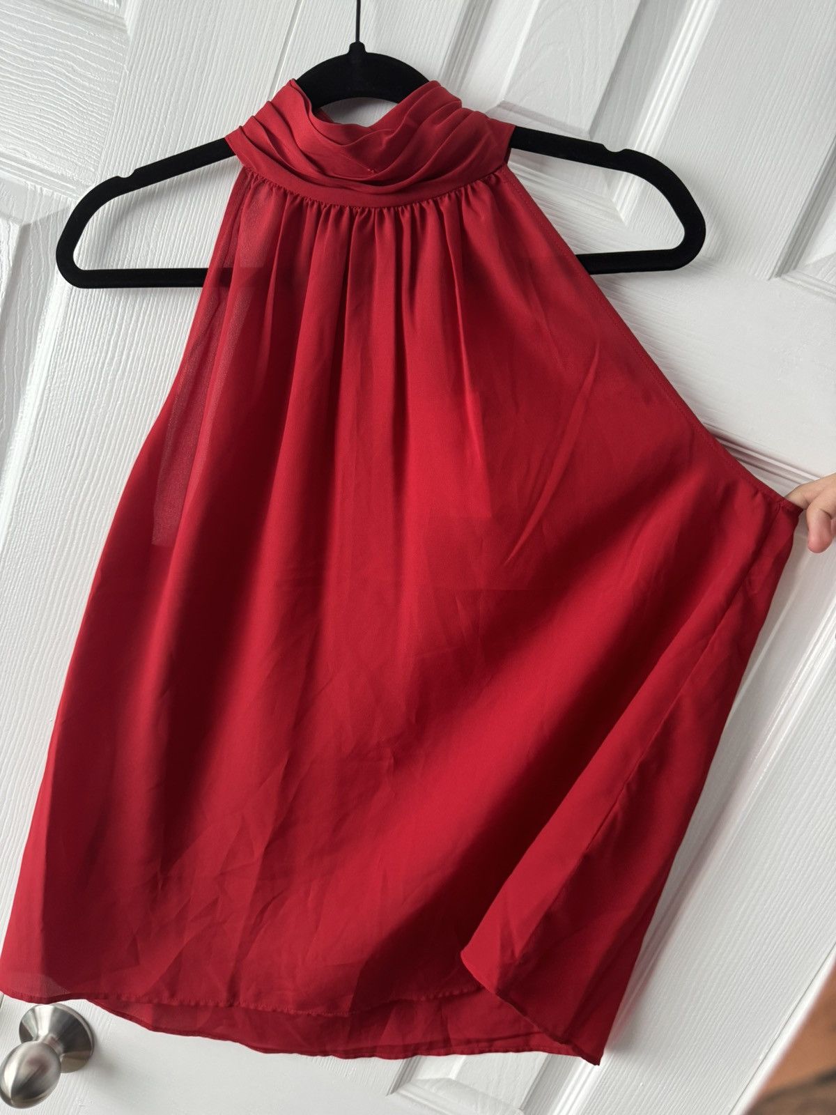 Joie Joie Vibrant Red Sleeveless Blouse Size L / US 10 / IT 46 - 4 Thumbnail