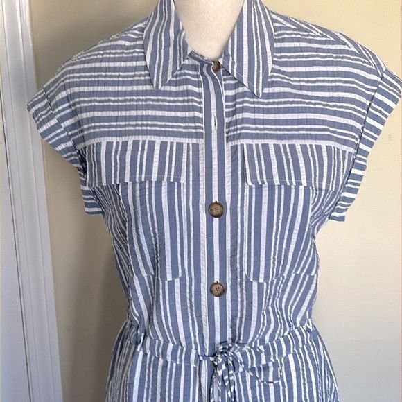 Veronica Beard Veronica Beard Cris Striped Shirtdress Size XS / US 0-2 / IT 36-38 - 2 Thumbnail