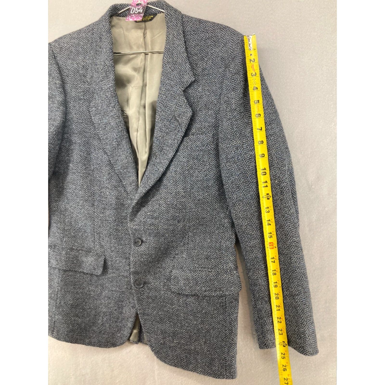 Vintage VINTAGE Nino Cerruti Suit Jacket Blue Wool Herringbone Business Classic Fit L Mens Size 42R - 4 Thumbnail