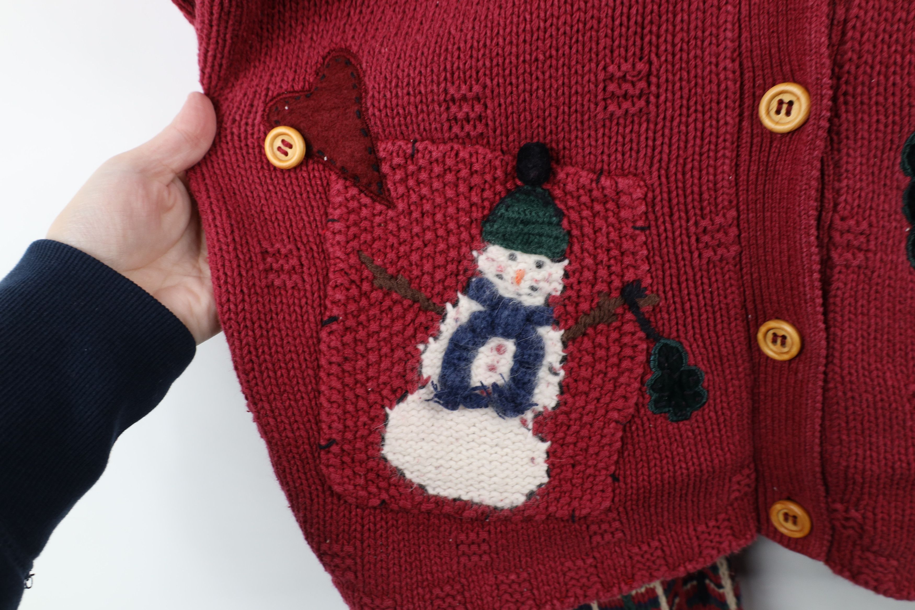 Vintage Vintage 90s Streetwear Christmas Snowman Cardigan Sweater Size L / US 10 / IT 46 - 6 Thumbnail