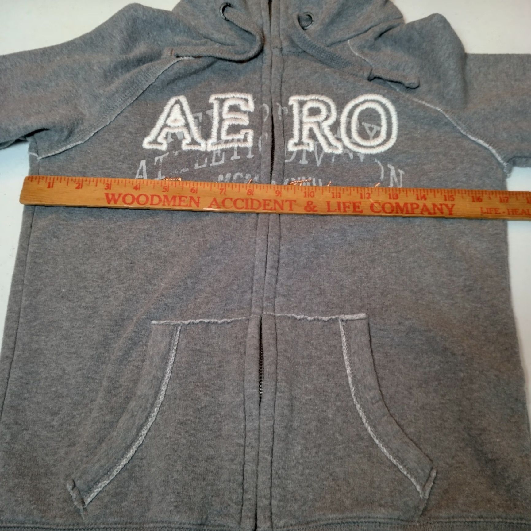 Vintage Aéropostale Sweatshirt M Slim Gray Full Zip Embroidered High Neck AERO Sporty Athleisure Women Size M / US 6-8 / IT 42-44 - 5 Thumbnail