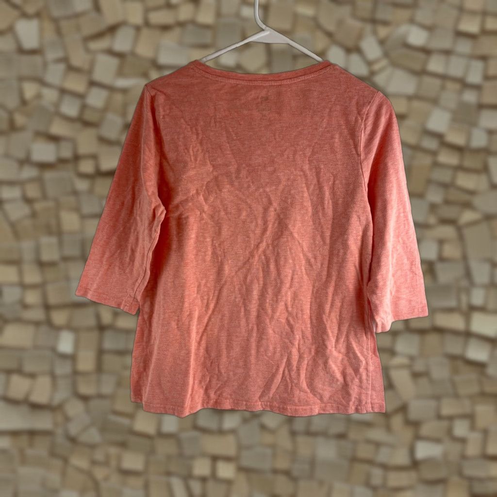 Nautica VINTAGE Pal Harbour Shirt Womens XL Peach Sail Boat Nautical 3/4 Sleeve Crewneck Size XL / US 12-14 / IT 48-50 - 1 Thumbnail