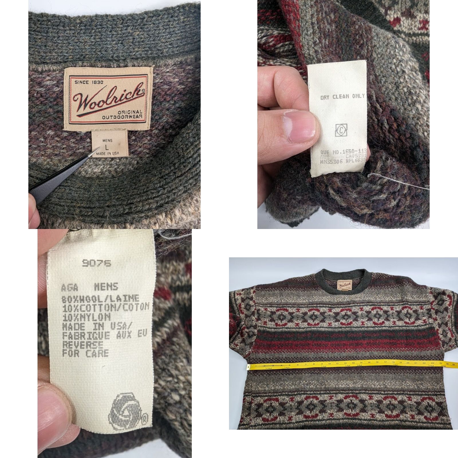 Vintage VINTAGE Woolrich Nordic Fair Isle Crewneck Knit Wool Sweater Pullover Mens Large Size US L / EU 52-54 / 3 - 8 Thumbnail