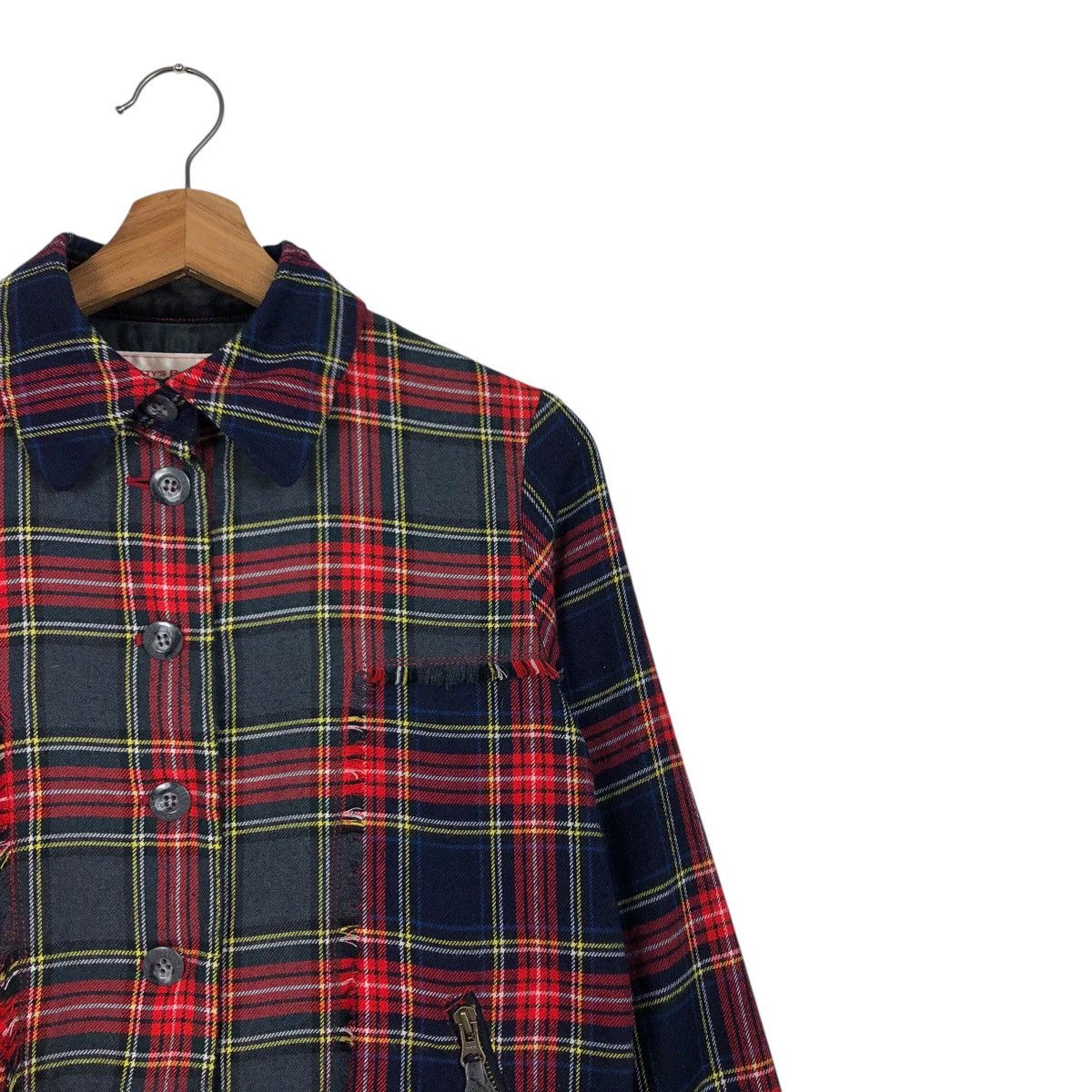 Japanese Brand 📌Cropped Biker Zipper Jacket Tartan Betty's Blue Label Size US M / EU 48-50 / 2 - 7 Thumbnail