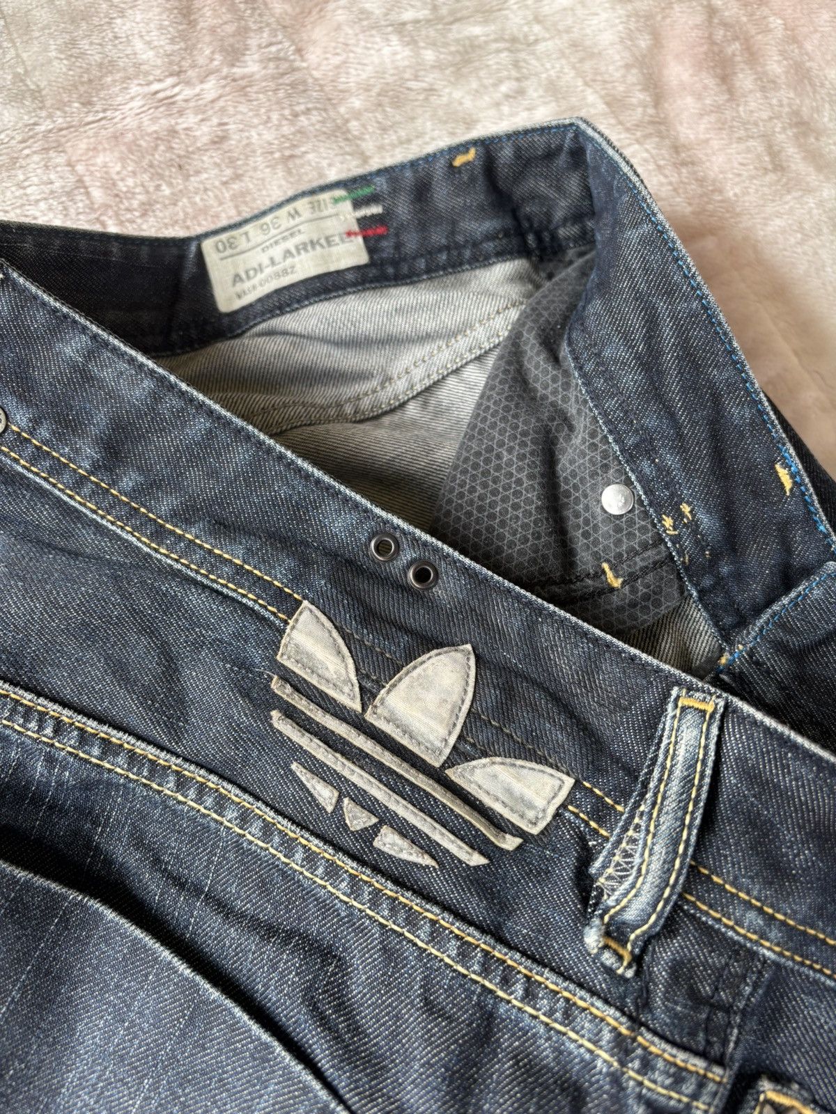 Adidas × Diesel 🔥DIESEL X ADIDAS BAGGY JEANS DISTRESSED DENIM BLUE JEANS Size US 36 / EU 52 - 14 Thumbnail
