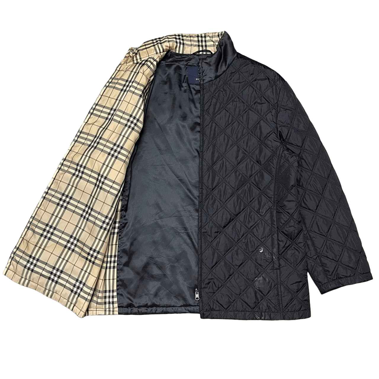 Vintage Burberry London Nova Check Quilted Jacket Distressed