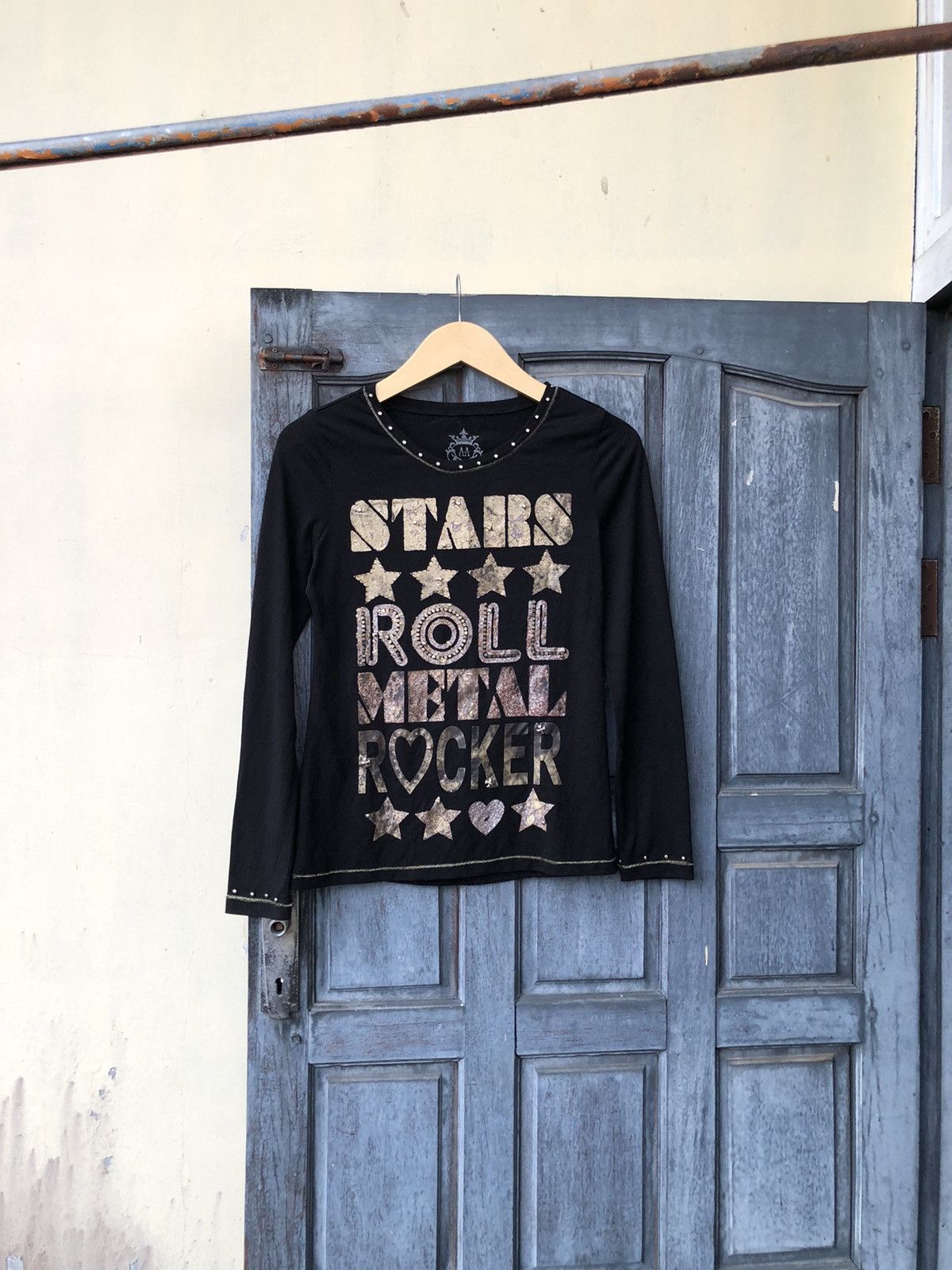 If Six Was Nine Japanese Studded Stars Roll Metal Rocker Poem Badass Style Size M / US 6-8 / IT 42-44 - 2 Thumbnail