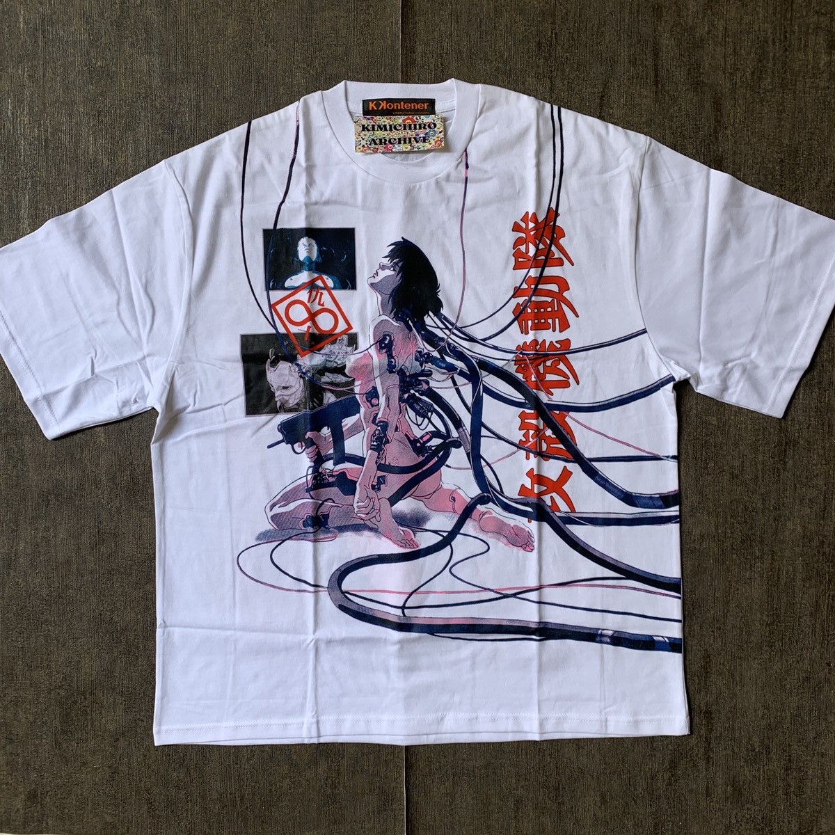 image of Gits X Ghost In The Shell X Anime Tee X Japan Anime Bootlg in White, Men's (Size Large)