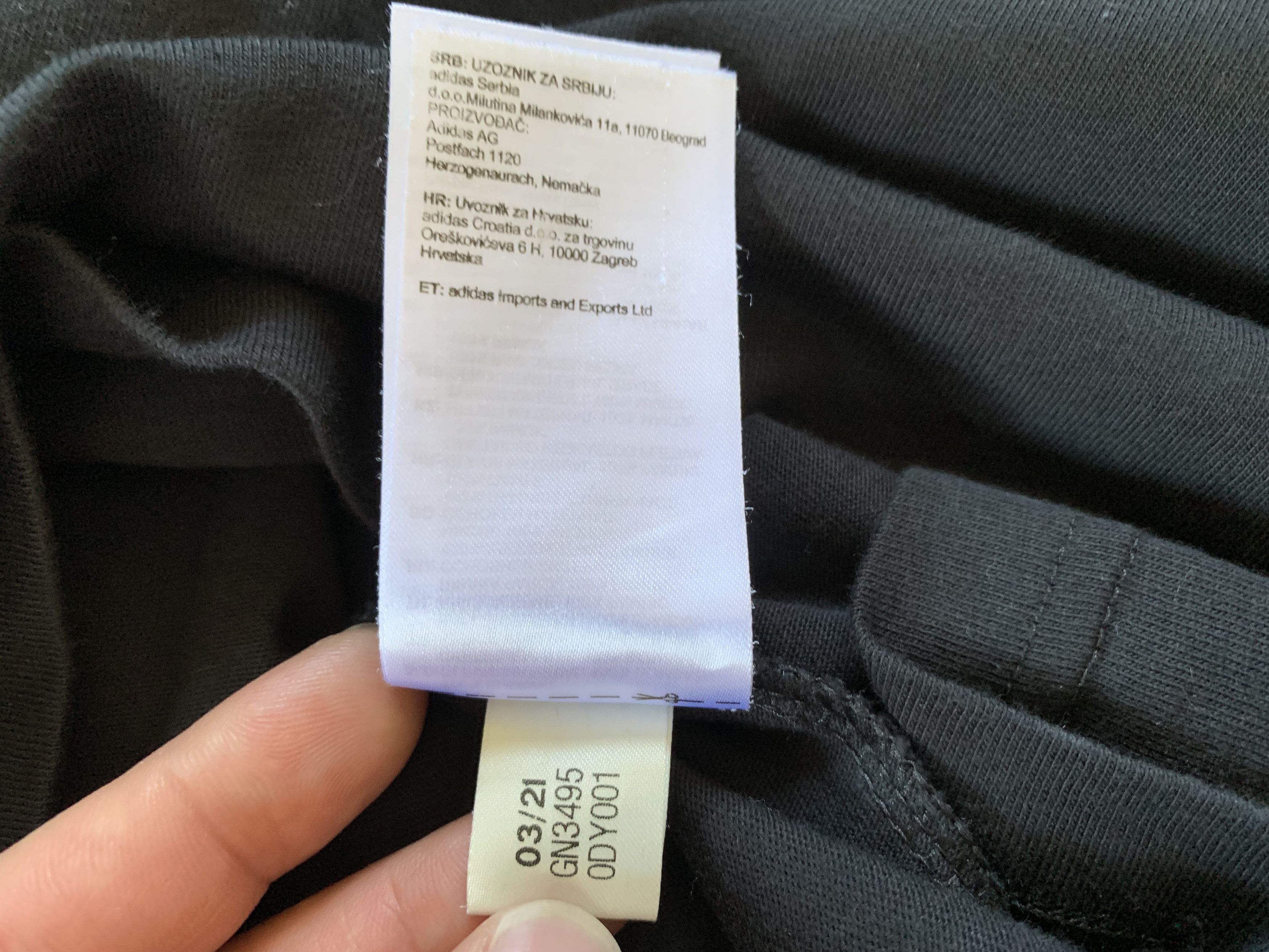 Adidas Adidas Black Cotton T Shirt Size US L / EU 52-54 / 3 - 7 Thumbnail