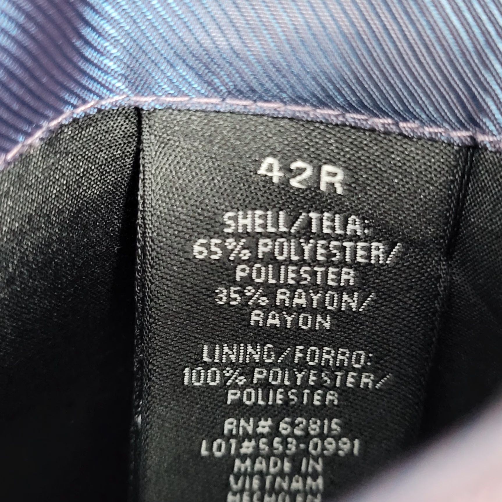 Vintage J. Ferrar Black Striped Modern Fit 2 Button Peak Double Vented Blazer Size 42R Size 42R - 4 Thumbnail