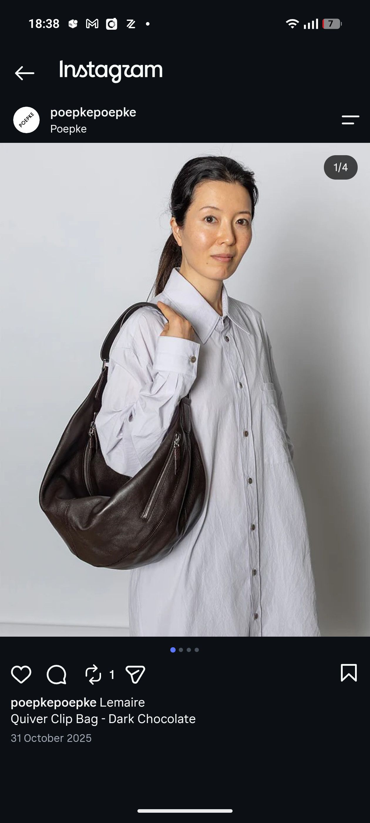 Lemaire LEMAIRE QUIVER CLIP BAG soft game croissant the row loewe Size ONE SIZE - 11 Thumbnail