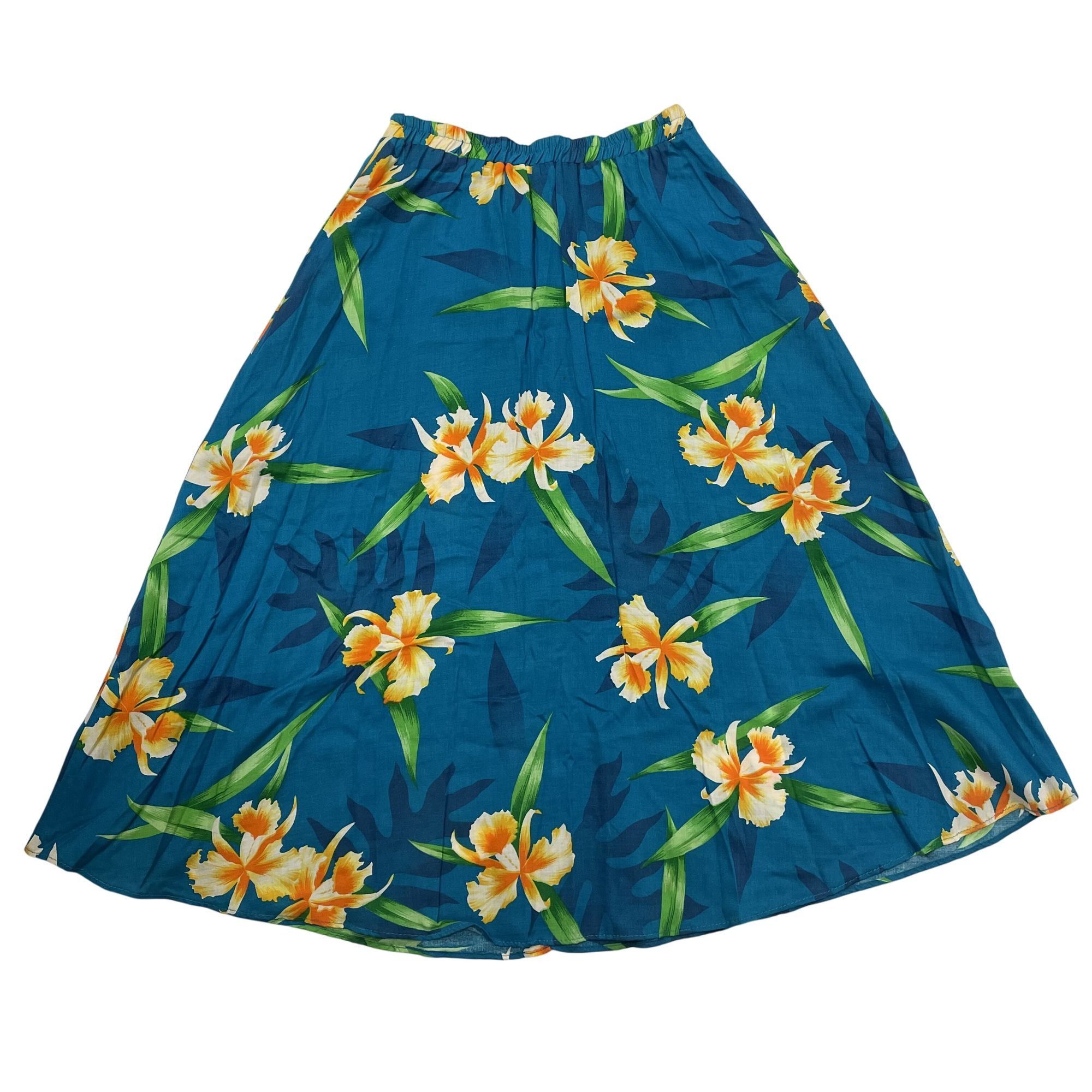 Other Vtg Wild Honey California Blue FLORAL Flowers Tropical Skirt Size 24" / US 00 / IT 34 - 1 Thumbnail