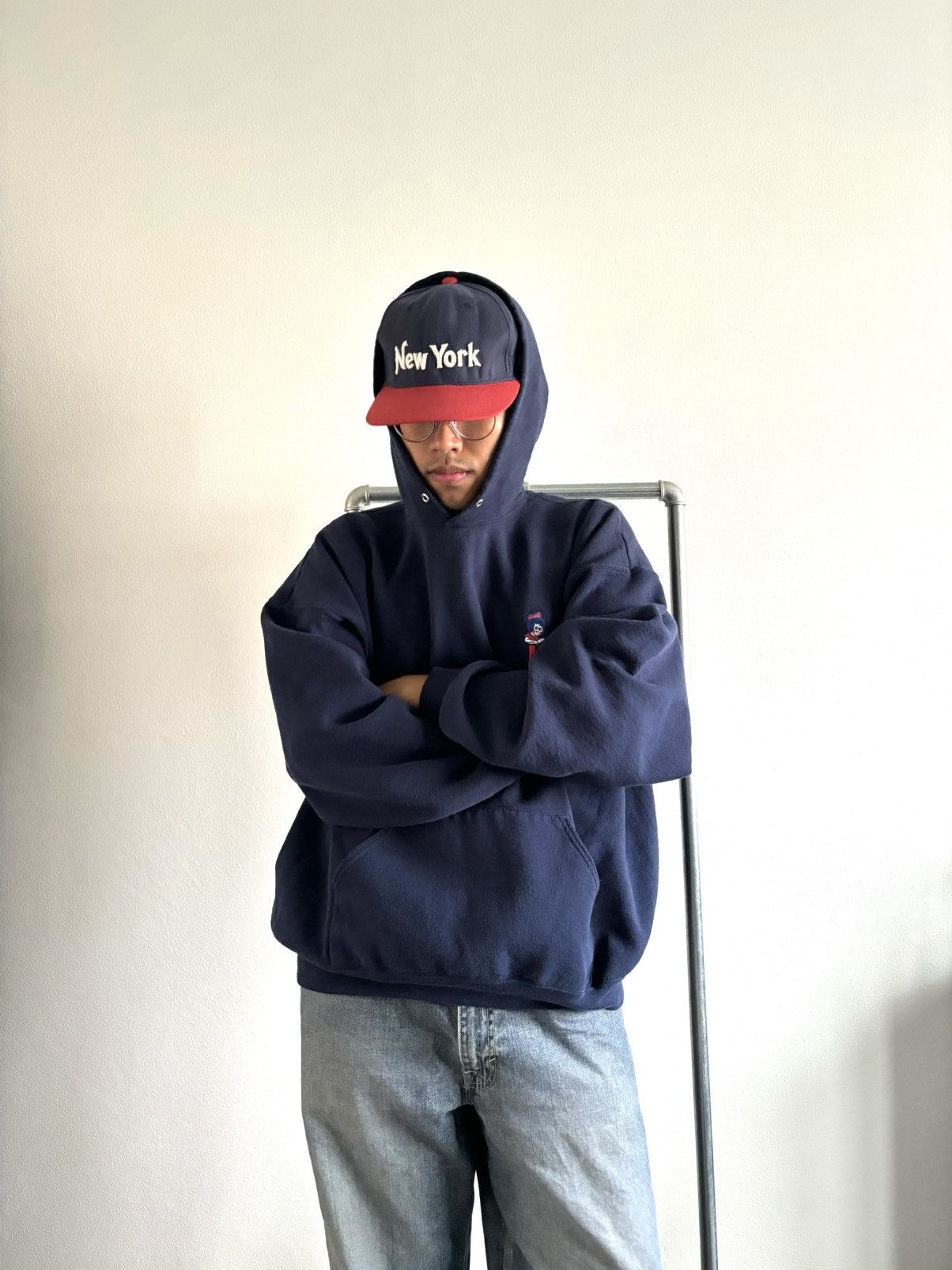 Vintage 3XL Heavy Weight UtZ Jerzees Hoodie Navy Size US XXL / EU 58 / 5 - 4 Thumbnail