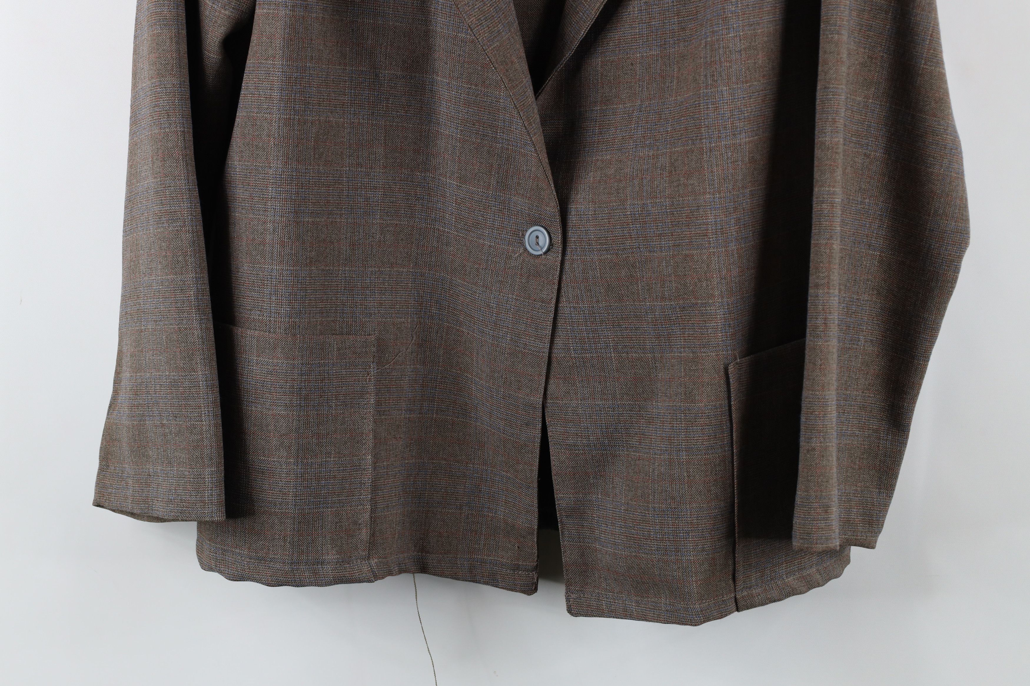 Vintage Vintage 90s Streetwear One Button Blazer Jacket Plaid USA Size XXL / US 16-18 / IT 52-54 - 3 Thumbnail