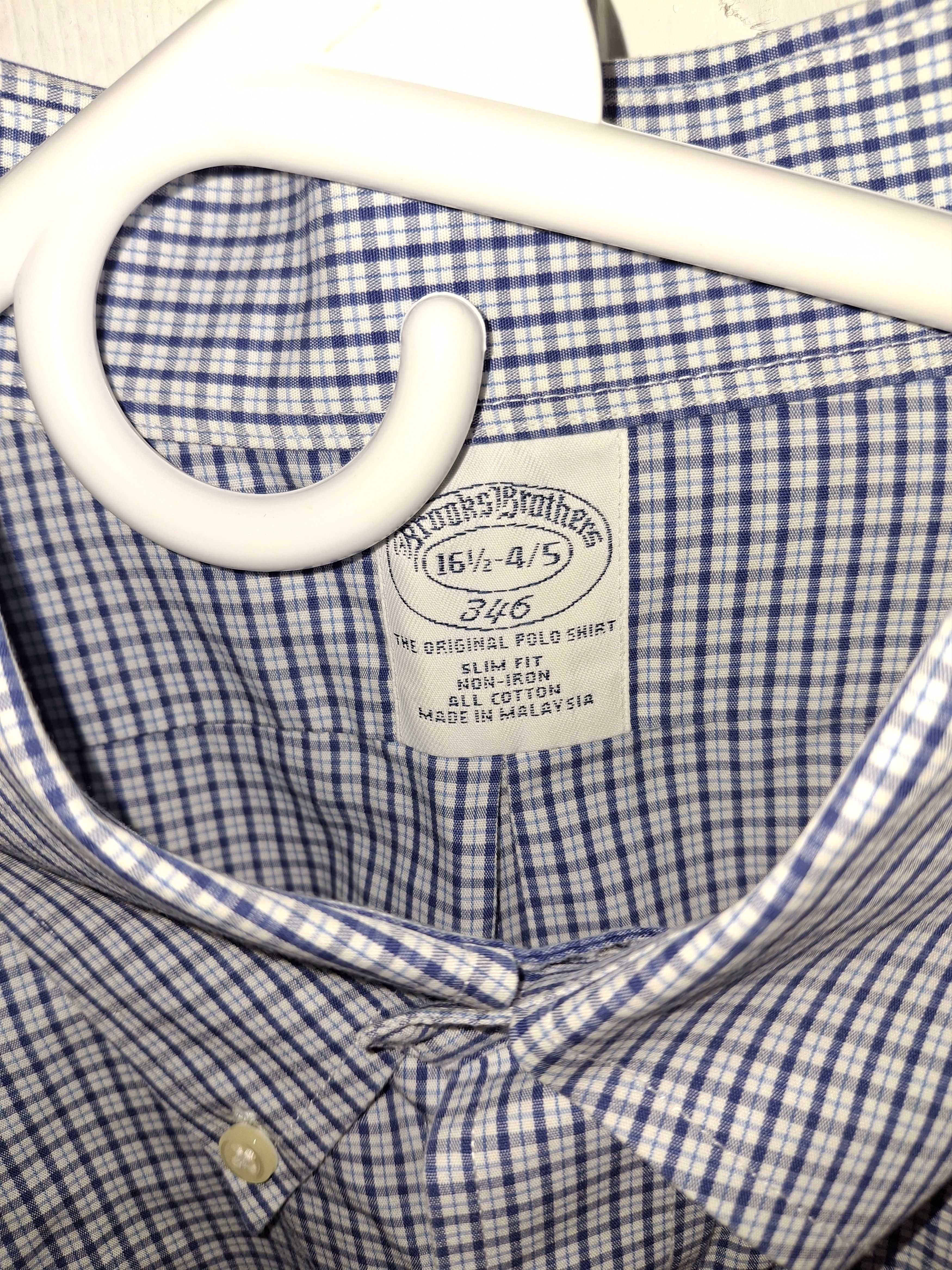Brooks Brothers Brooks Brothers 346 Blue Check Dress Shirt 16 1/2 - 4/5 Size US M / EU 48-50 / 2 - 2 Thumbnail