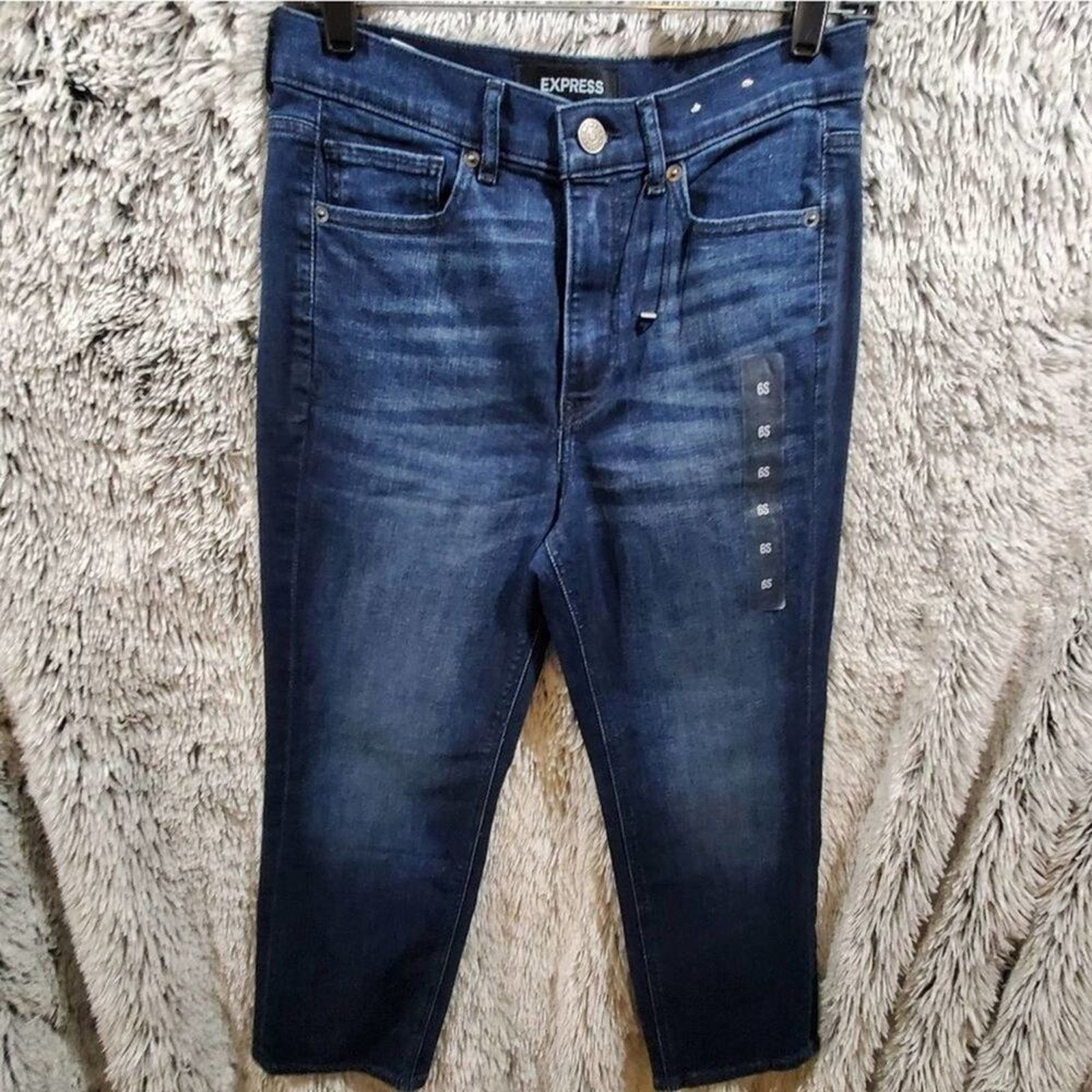 Express Express High Waisted Straight Cropped Stretch Jeans sz 6 New Size 28" / US 6 / IT 42 - 3 Thumbnail