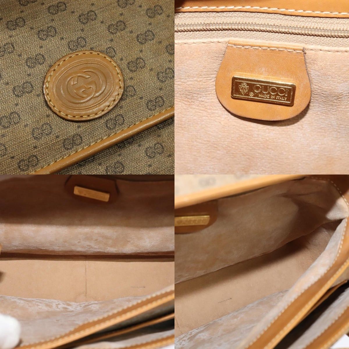Gucci GUCCI Micro GG Supreme Hand Bag Pvc Leather Beige Gold 000 Size ONE SIZE - 11 Thumbnail