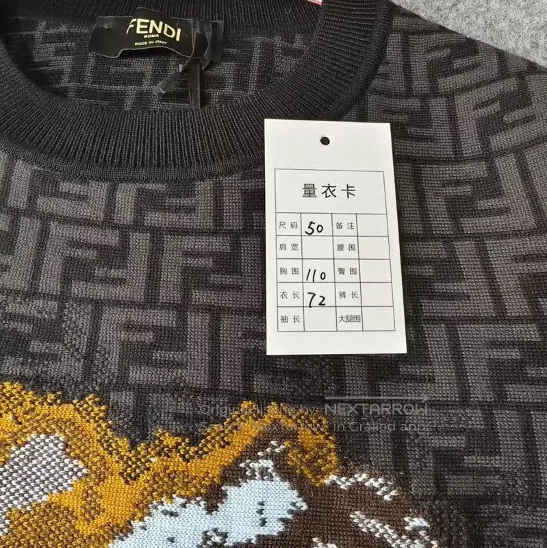 Fendi Fendi Men's Wool Knit Sweater in Blue . Size US M / EU 48-50 / 2 - 5 Thumbnail