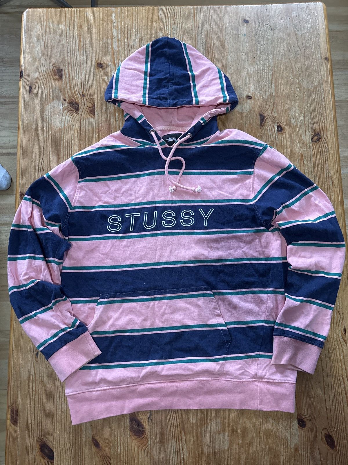 Stussy Stussy pink and blue striped hoodie Size US M / EU 48-50 / 2 - 1 Thumbnail
