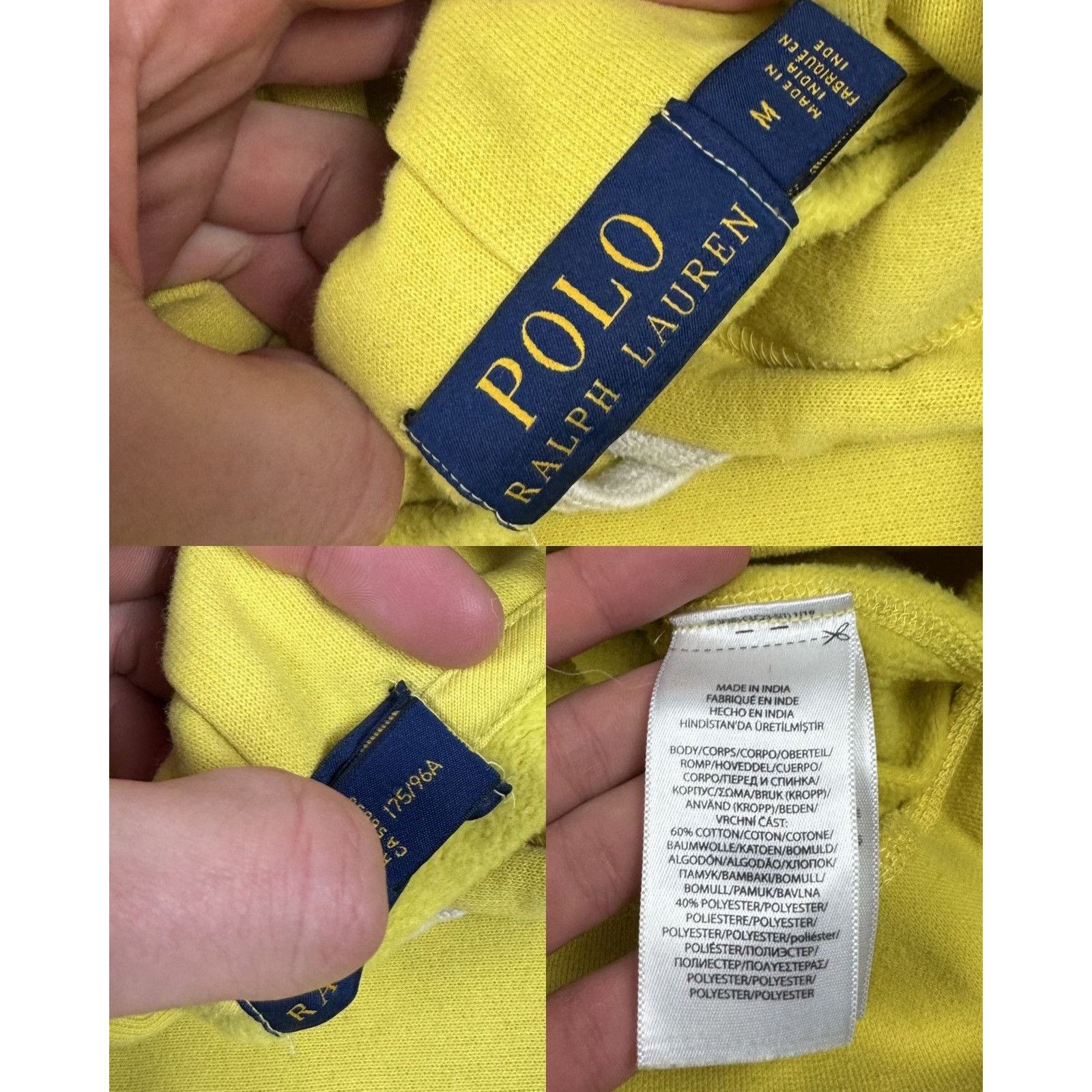 Polo Ralph Lauren Polo Ralph Lauren Yellow Hoodie M Size US M / EU 48-50 / 2 - 2 Thumbnail
