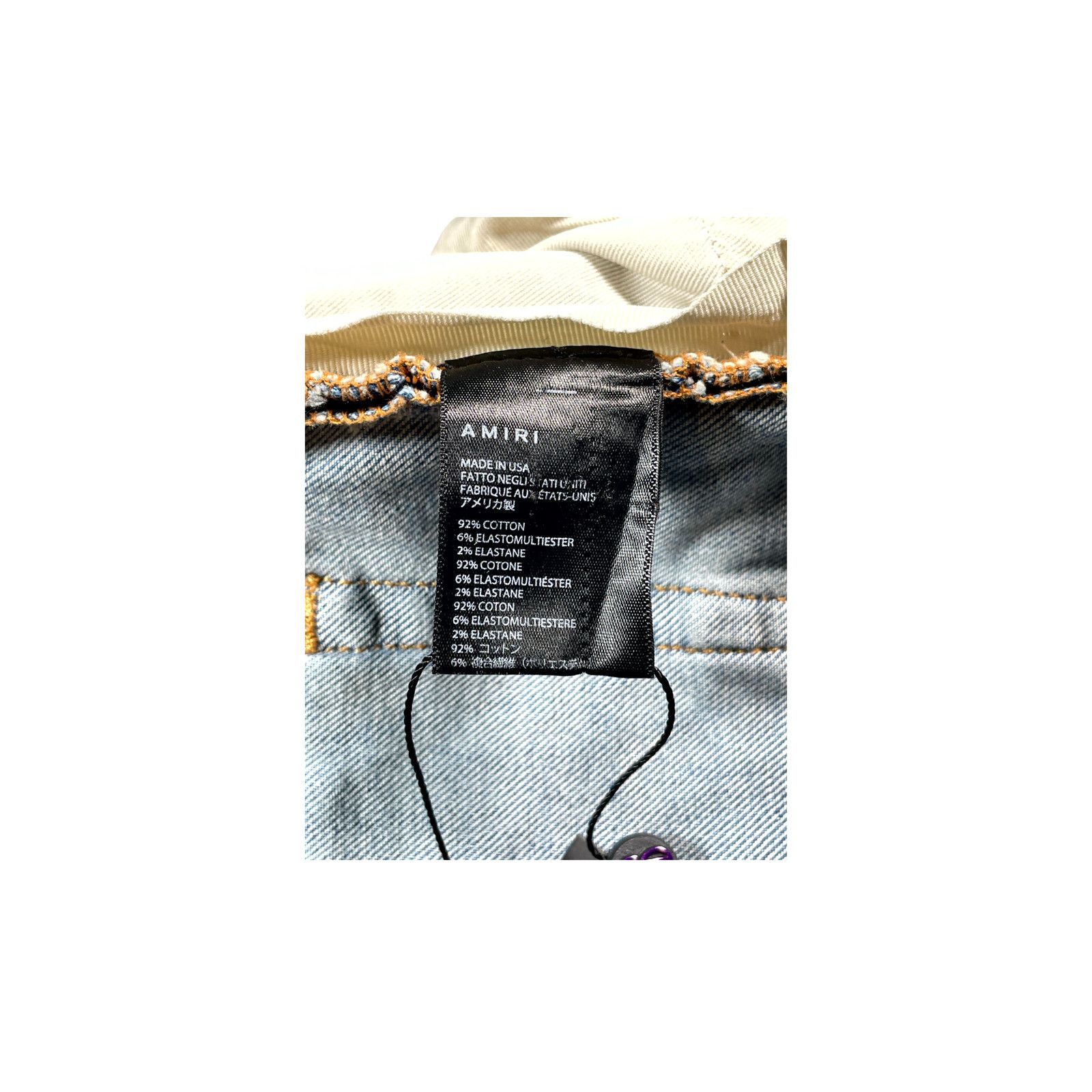 Amiri Amiri Plaid Patch MX1 Light Wash, Navy & Red Jeans Size US 34 / EU 50 - 5 Thumbnail