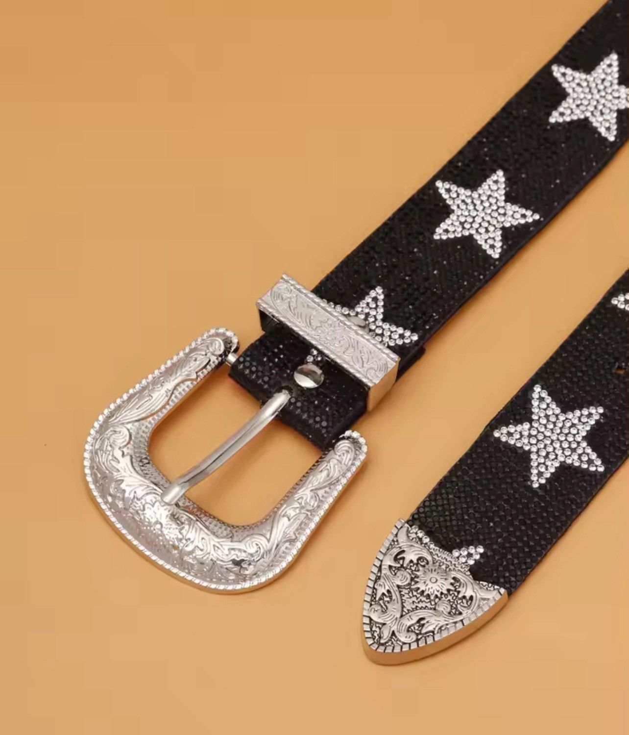 Japanese Brand × Leather Shiny Rhinestone Star Pu Leather Belt Size ONE SIZE - 3 Thumbnail