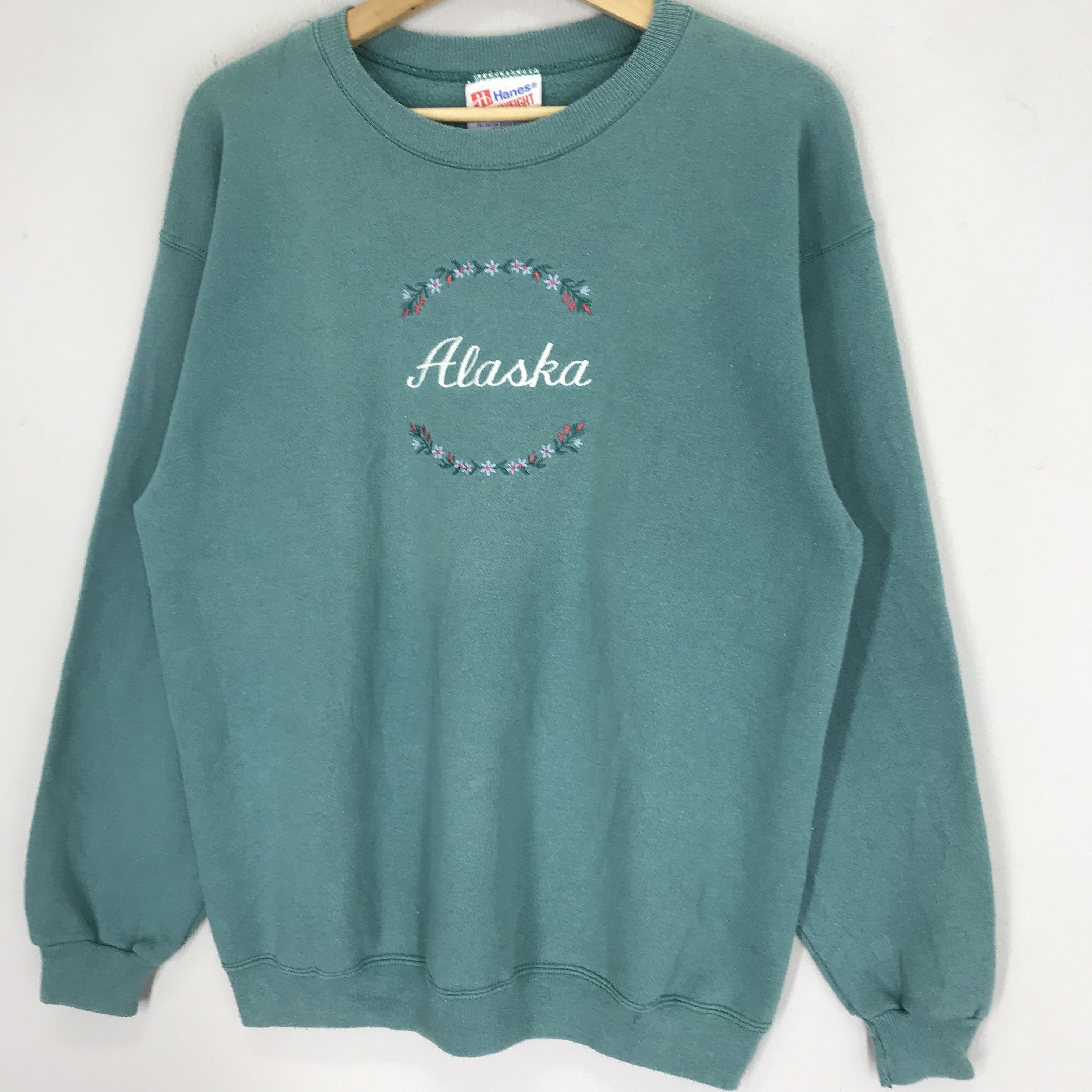 Hanes Vintage 90s Alaska Sweatshirts - 172 Size US M / EU 48-50 / 2 - 3 Thumbnail