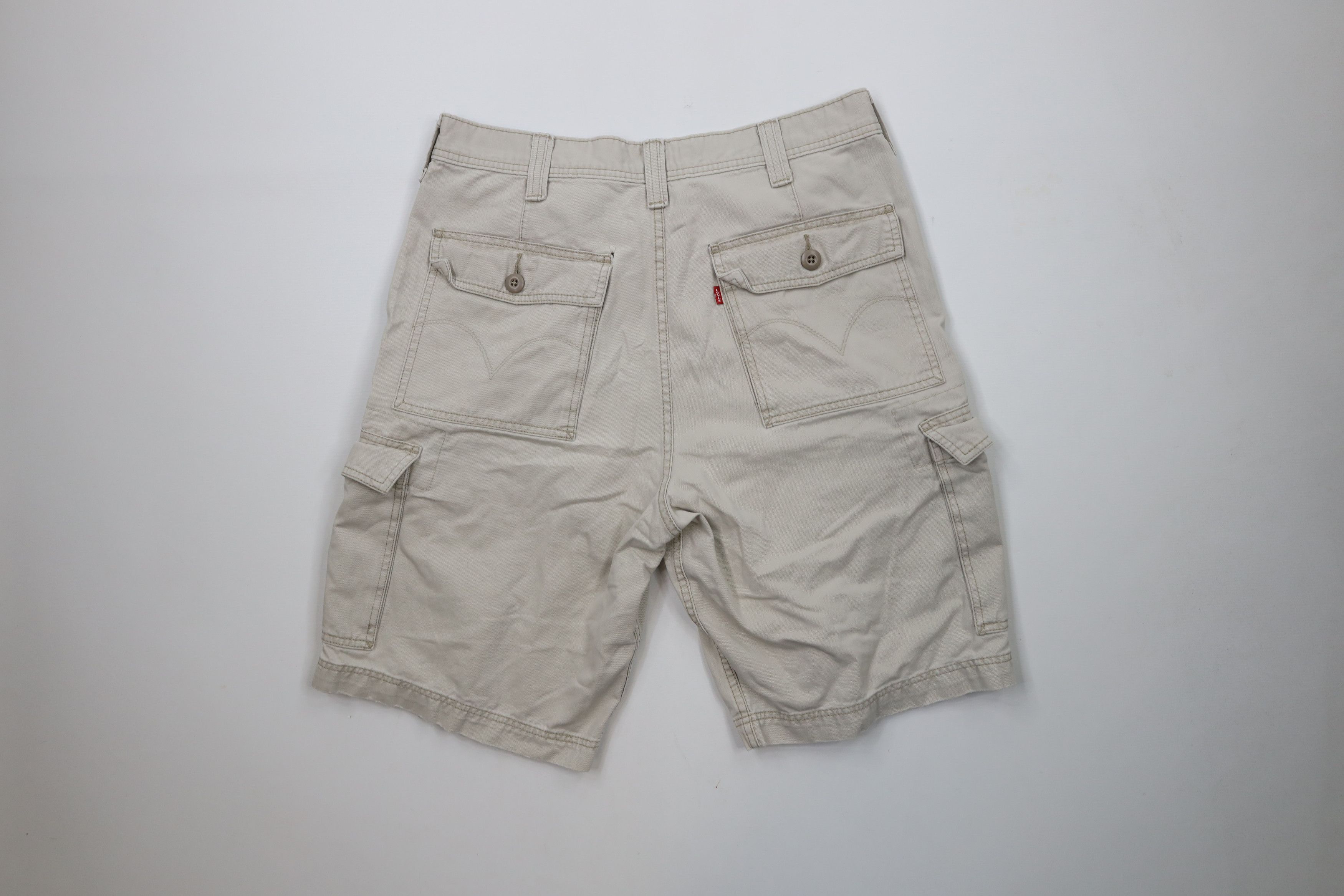Levi's × Vintage Vintage Y2K Levis 2003 Baggy Cargo Shorts Beige Cotton Size US 34 / EU 50 - 12 Thumbnail