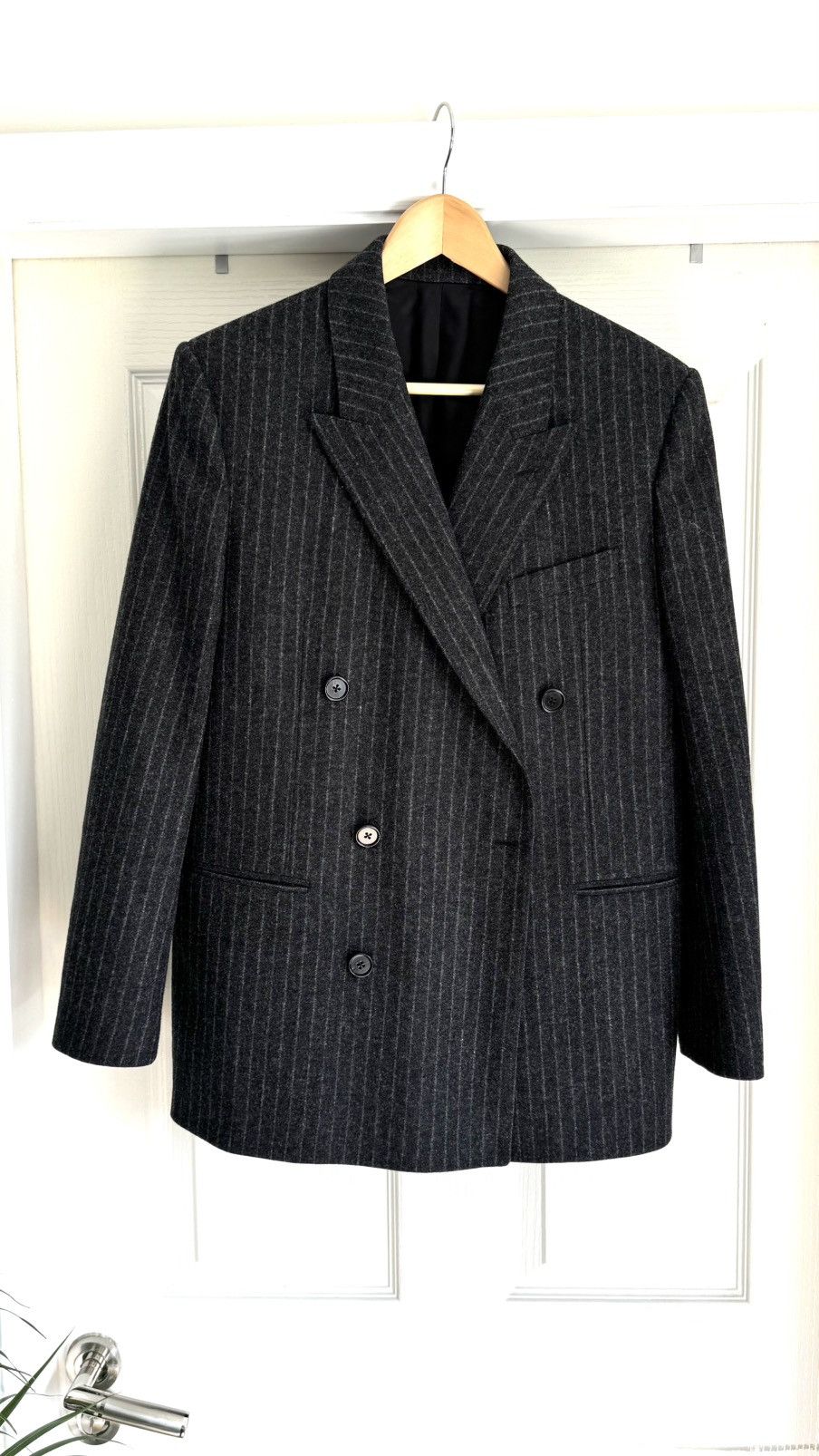 Celine Celine Grey Stripe Blazer sz40 Size 40R - 1 Thumbnail
