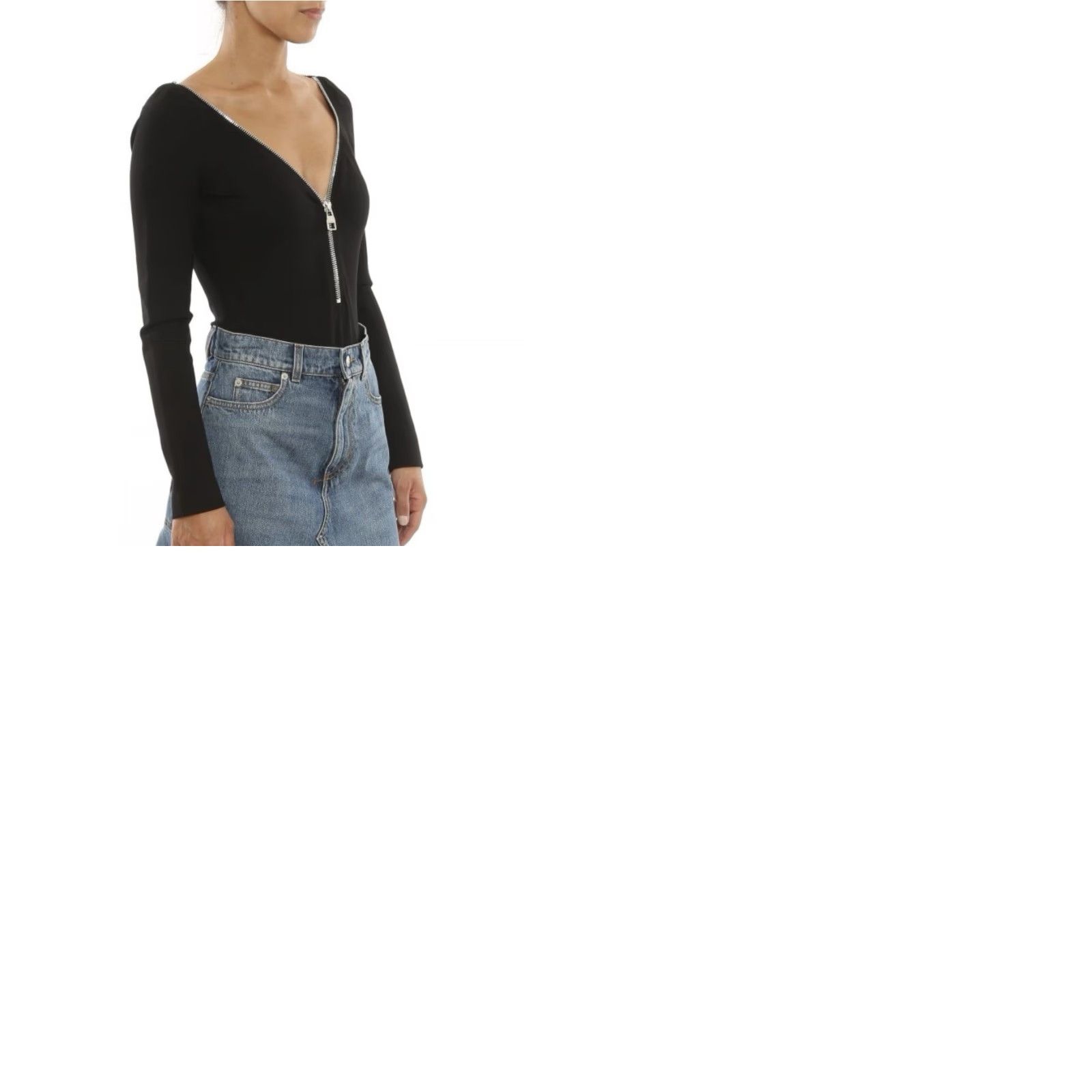 Alexander McQueen ALEXANDER MCQUEEN Front zipper Stretch Viscose Bodysuit Black Size 44 Women Top Bodysuit Zipper Stretch Viscose 44 Black Womens Size M / US 6-8 / IT 42-44 - 9 Thumbnail