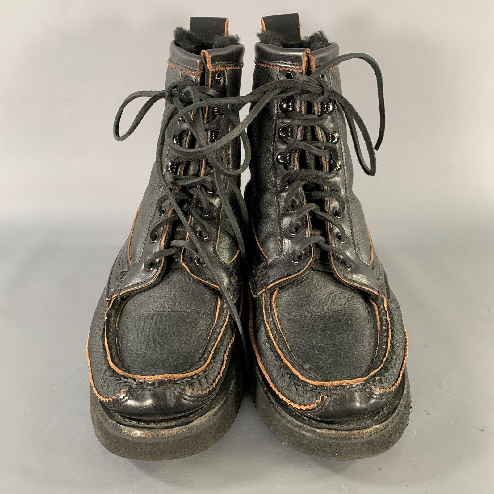 Yuketen YUKETEN Size 9 Black Brown Leather Lace Up Boots Size US 9 / EU 42 - 4 Thumbnail