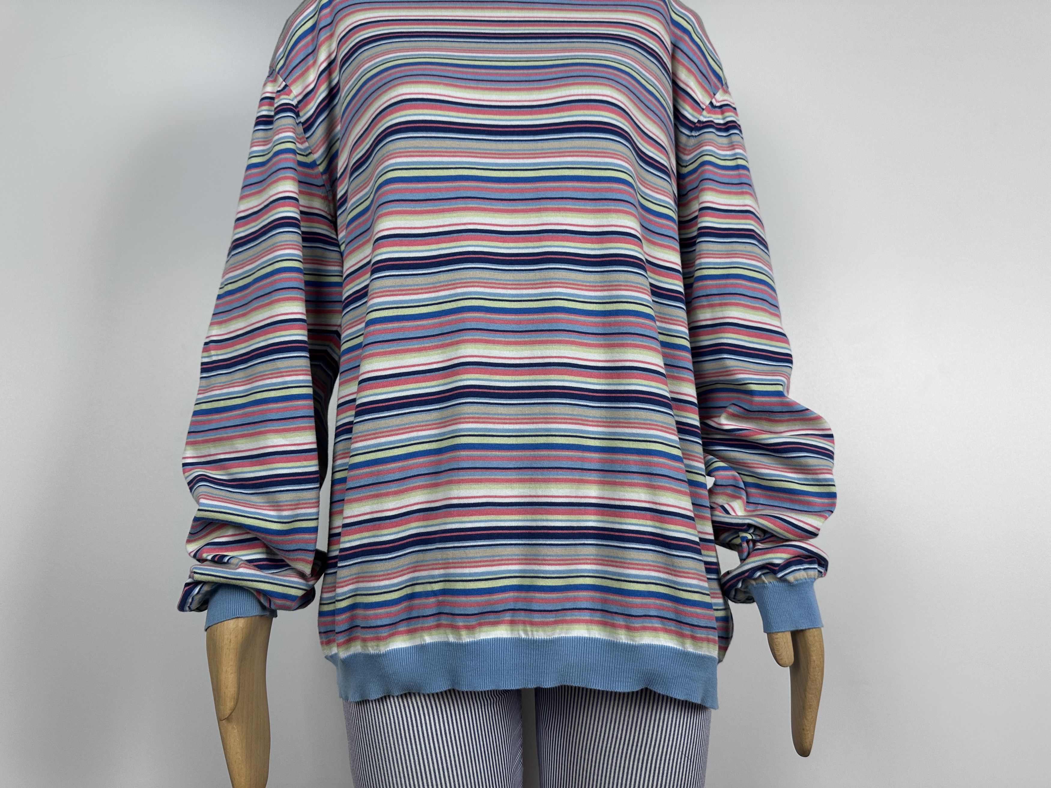 Designer × Ermenegildo Zegna Ermenegildo Zegna Sweater Womens Long Sleeve Striped Sz L Size US L / EU 52-54 / 3 - 4 Thumbnail