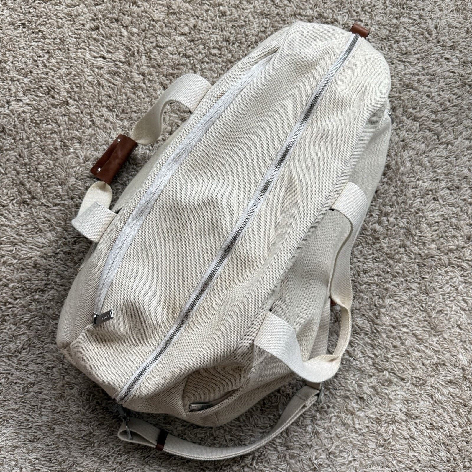 Away Travel Away The Everywhere Weekender Canvas Duffle Bag White Brown Size ONE SIZE - 7 Thumbnail