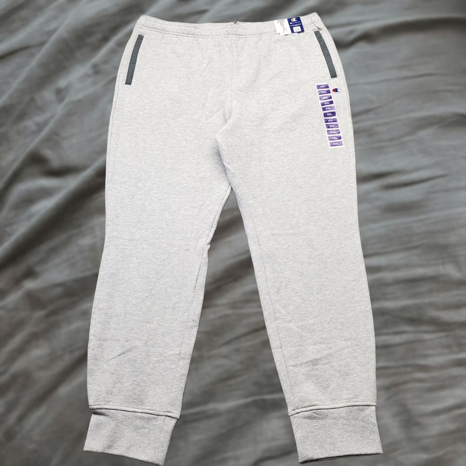 Champion Champion Jogger Pants Mens XXL Gray Fleece Lined Gym Tapered Leg Elastic Waist Size US 39 - 1 Thumbnail