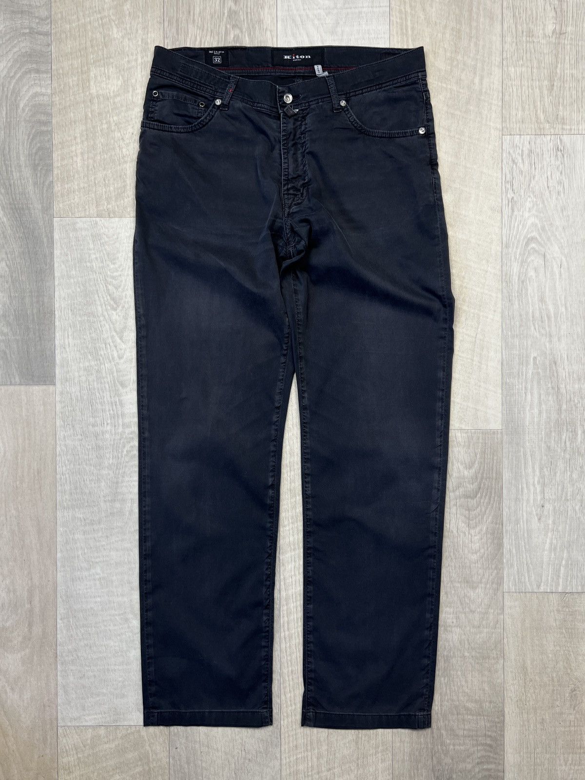 image of Kiton Napoli Faded Pants (Y0346) in Dark Blue, Men's (Size 32)