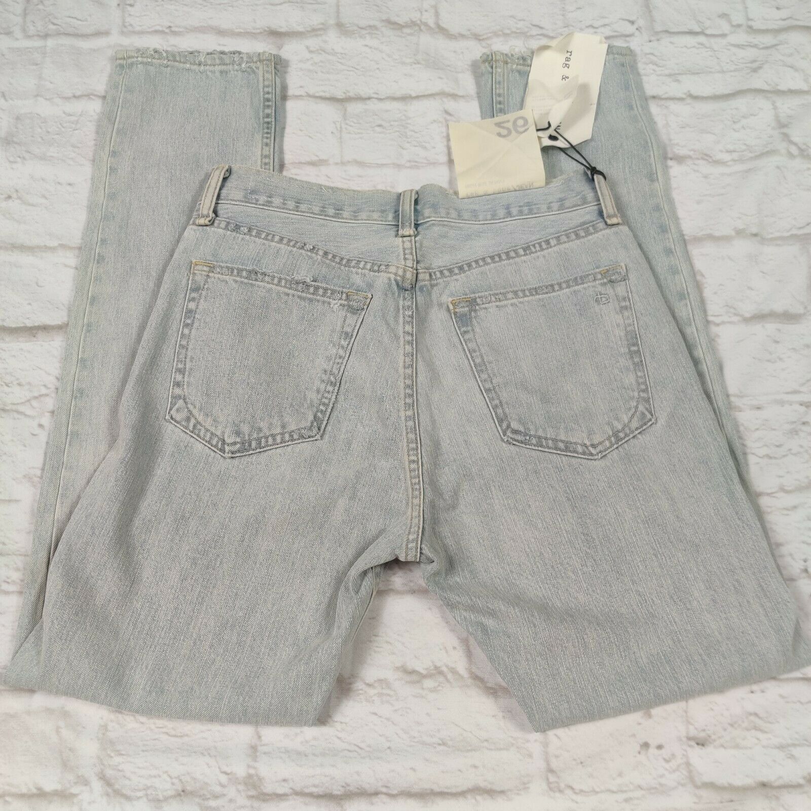 Rag & Bone rag & bone 26 High Rise Skinny Glena Jeans Light Wash Raw He Size 26" / US 2 / IT 38 - 12 Thumbnail