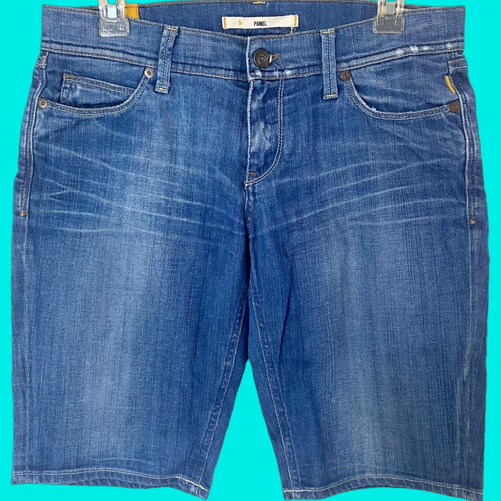 Denime Meltin' Pot Pamel Bermuda Jean Shorts Women's 30 Medium Wash Denim Blue 5-Pocket Style Bermuda, 98% Cotton 2% Elastane Womens/Plus? Size 30" / US 8 / IT 44 - 1 Thumbnail