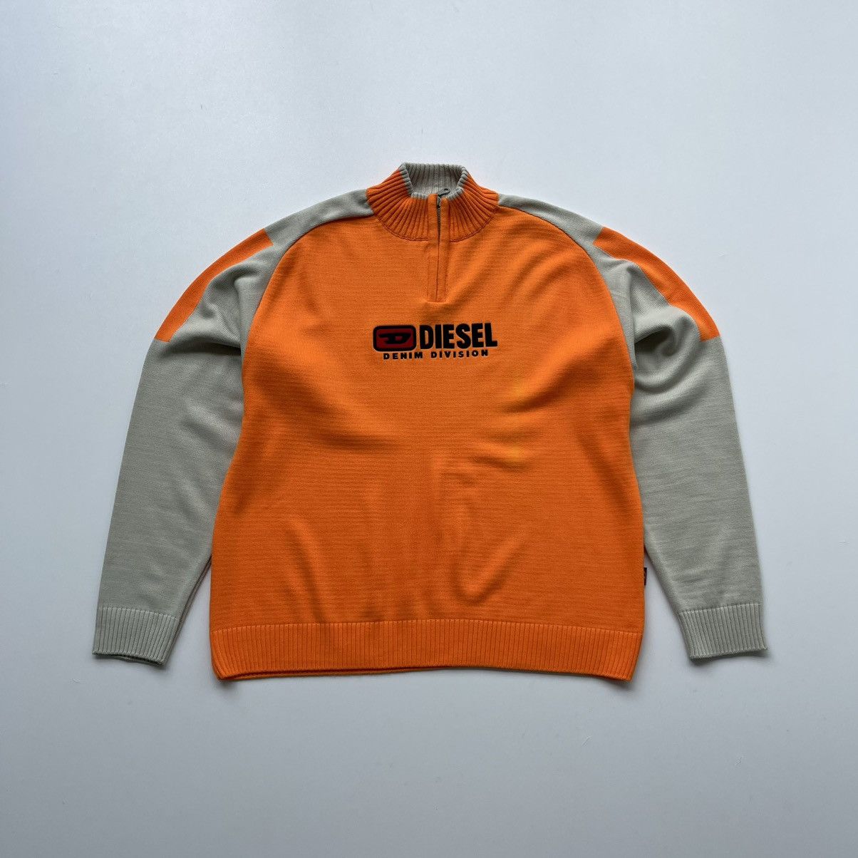 Diesel × Vintage Diesel Denim Division Vintage Half Zip Knit Sweater Orange Size US XL / EU 56 / 4 - 1 Thumbnail