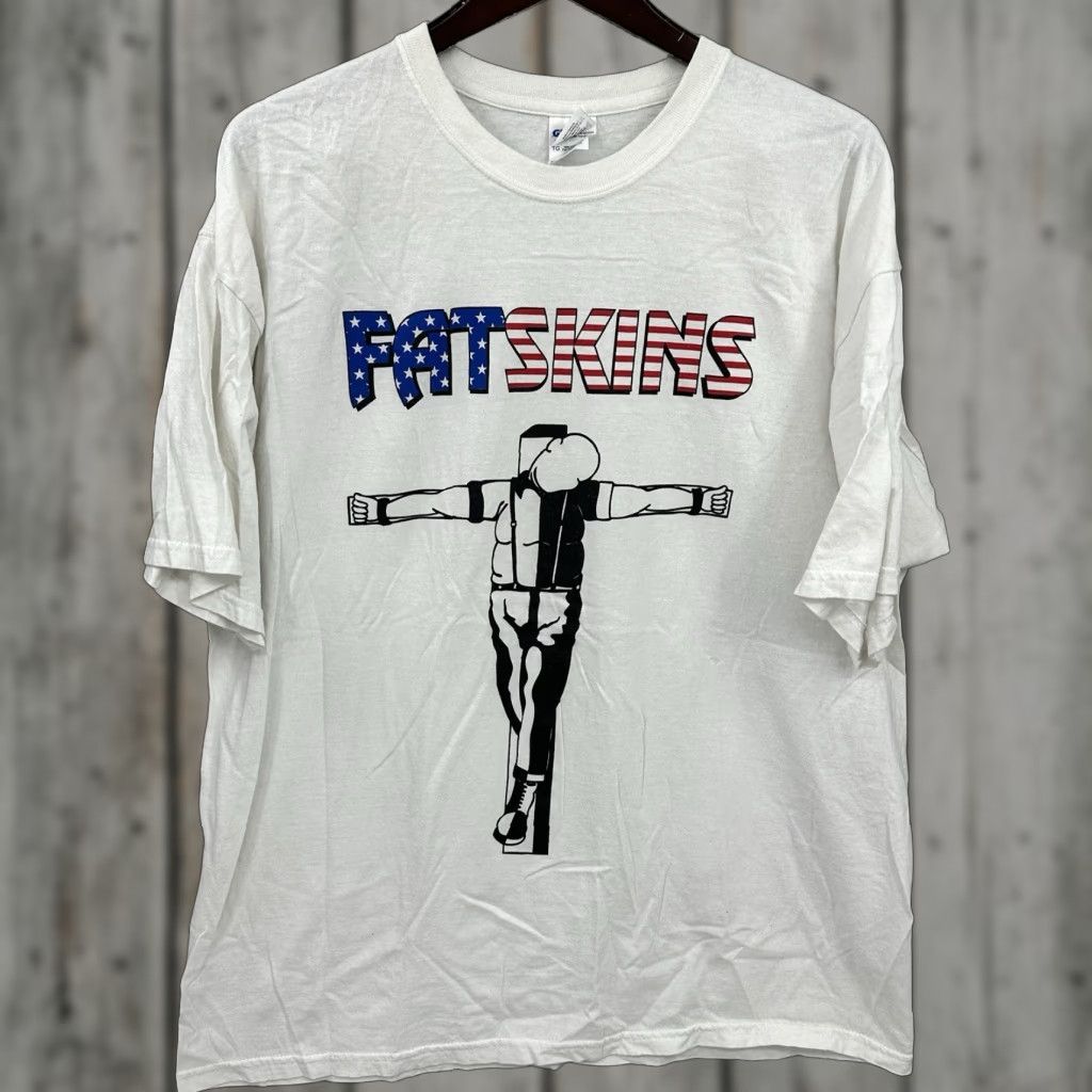 Vintage Vintage 1990s White Punk Graphic T-Shirt Mens XL Arizona Thinkin like a Fatskin Y2K Size US XL / EU 56 / 4 - 1 Thumbnail