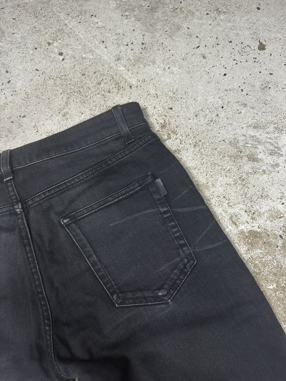 Saint Laurent Paris Saint Laurent Paris SS20 Black ‘D21’ Waxed Whiskers Skinny Size US 29 - 23 Thumbnail