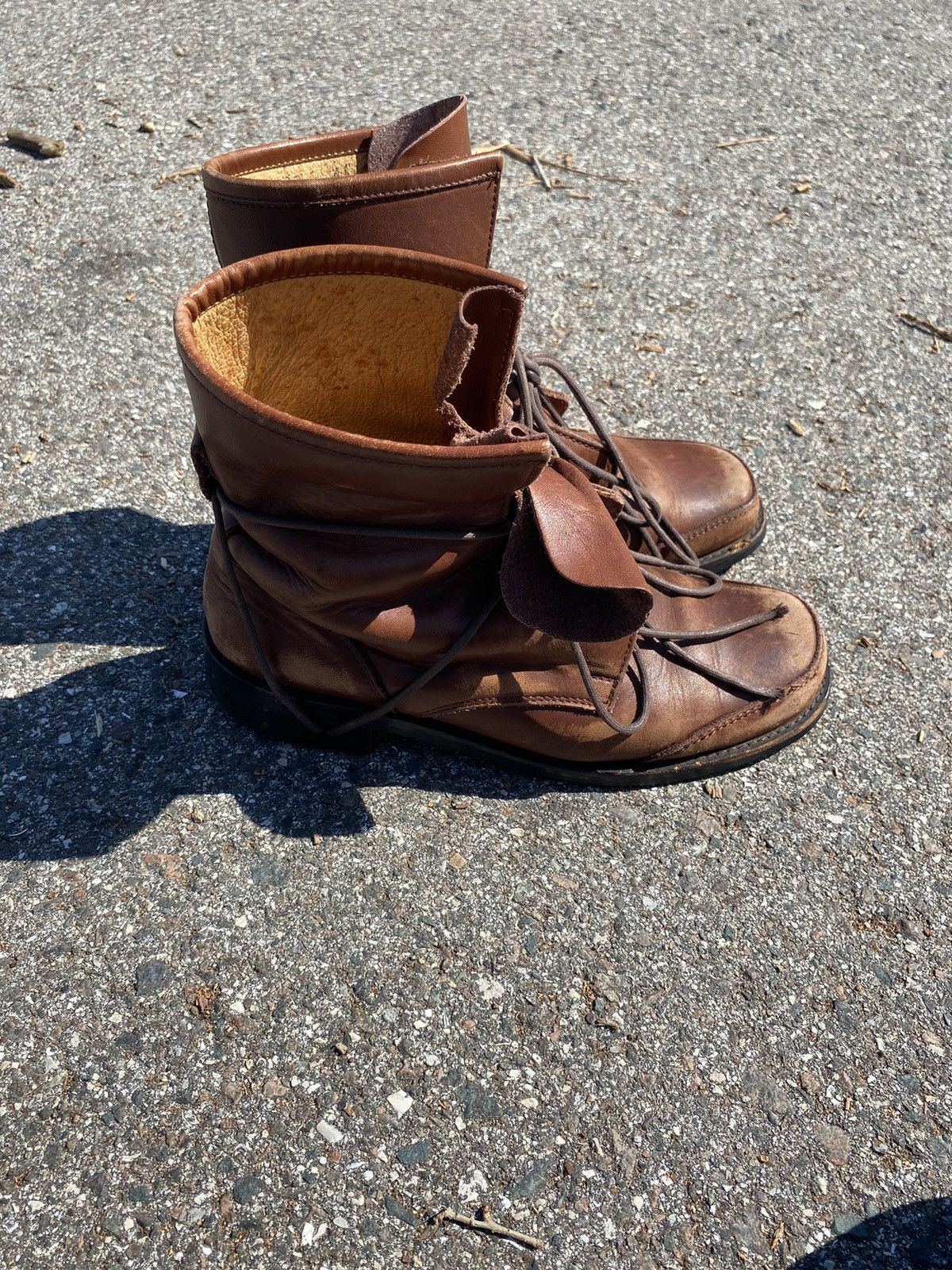 Y2K alfredo BANNISTER Leather Boots alfredo bannister lace boots