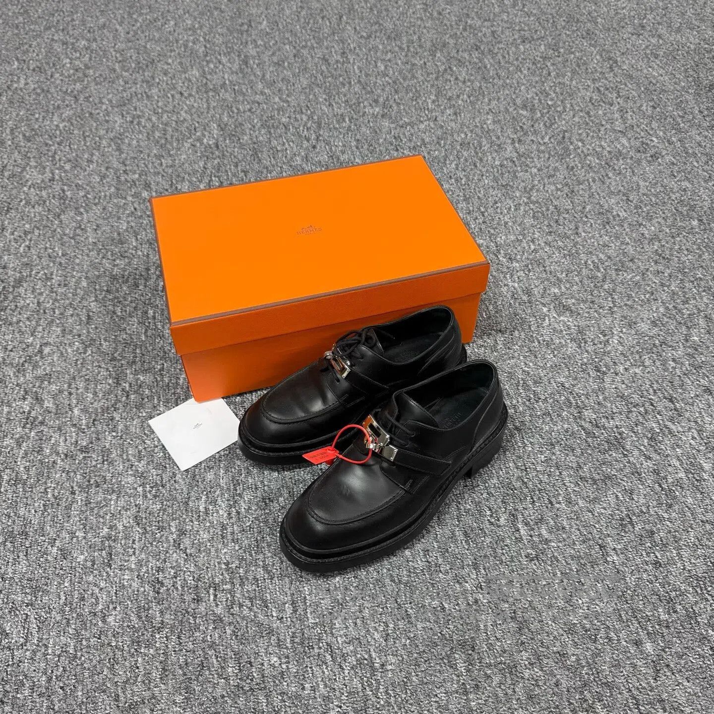 Hermes Hermes Kelly silver buckle; calf leather; Loafers| Size US 6 / IT 36 - 1 Thumbnail