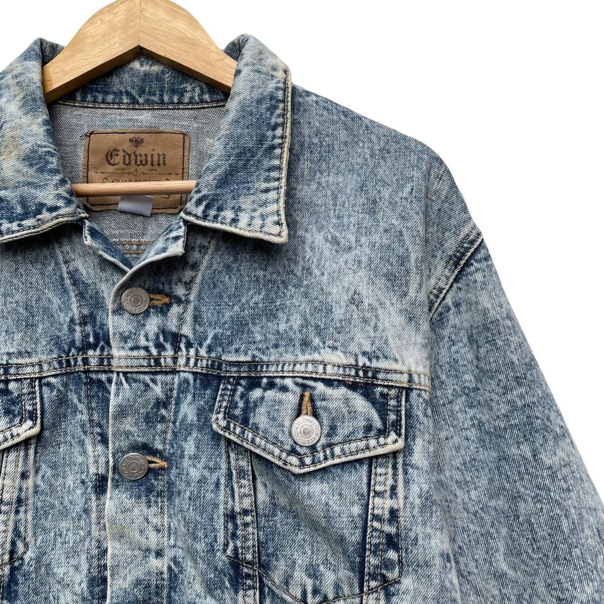 Vintage 💥Vintage Edwin Stone Wash Acid Wash Trucker Denim Jacket Size US M / EU 48-50 / 2 - 4 Thumbnail